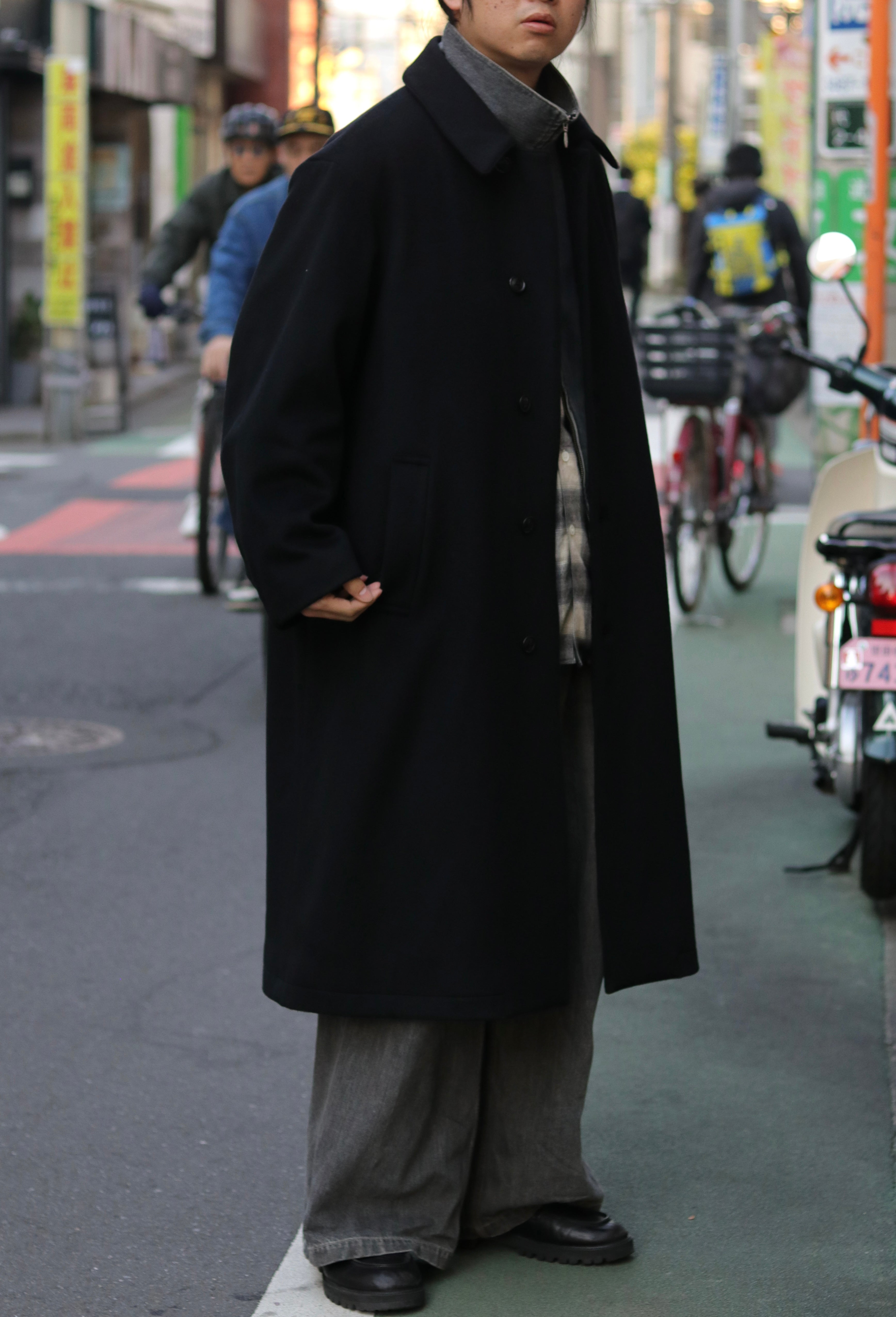 【LAST1】superNova. Bal collar coat - Melton / Black