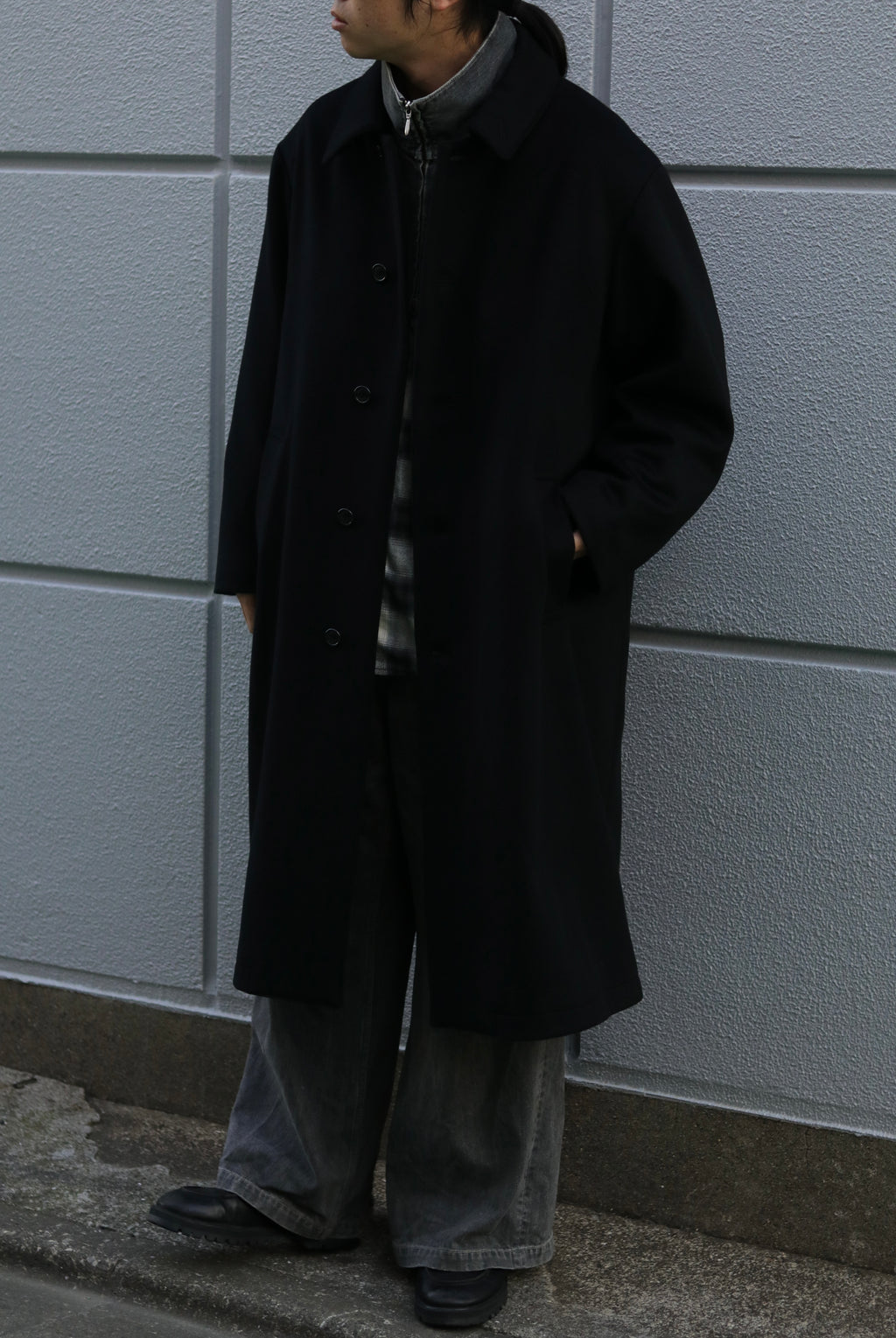 【LAST1】superNova. Bal collar coat - Melton / Black