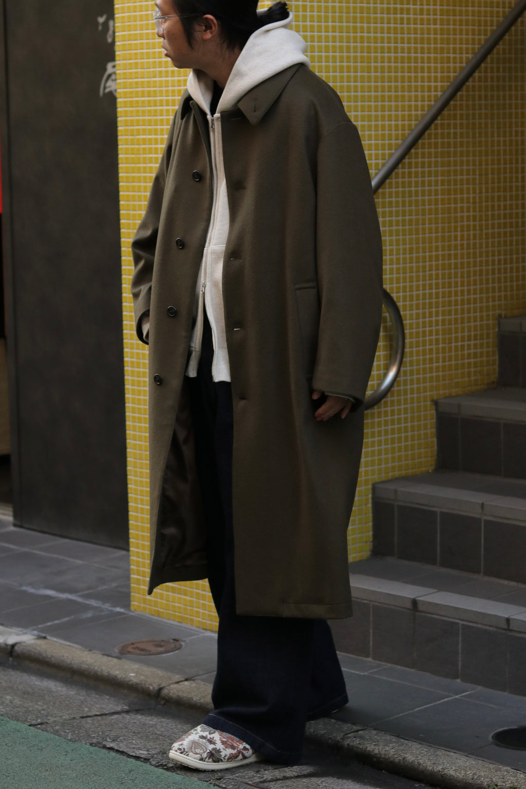 【LAST1】superNova. Bal collar coat - Melton / Olive