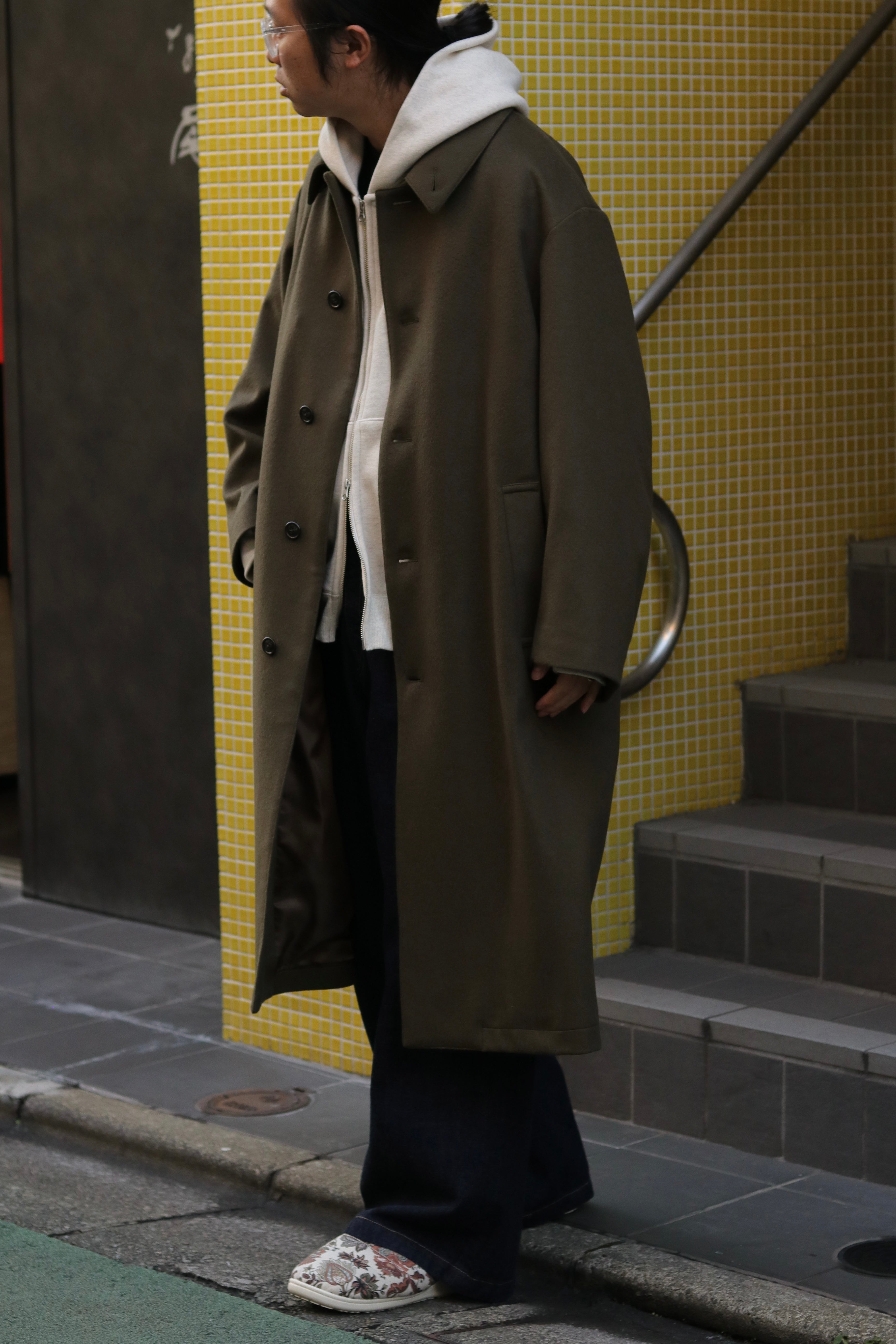 【LAST1】superNova. Bal collar coat - Melton / Olive