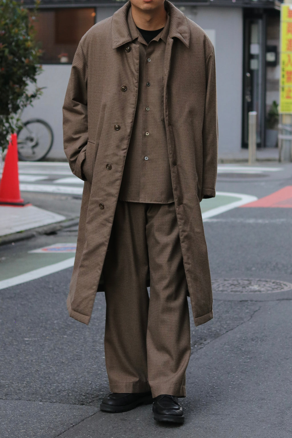superNova. Quilted lining bal collar coat - Gun club check / Brown