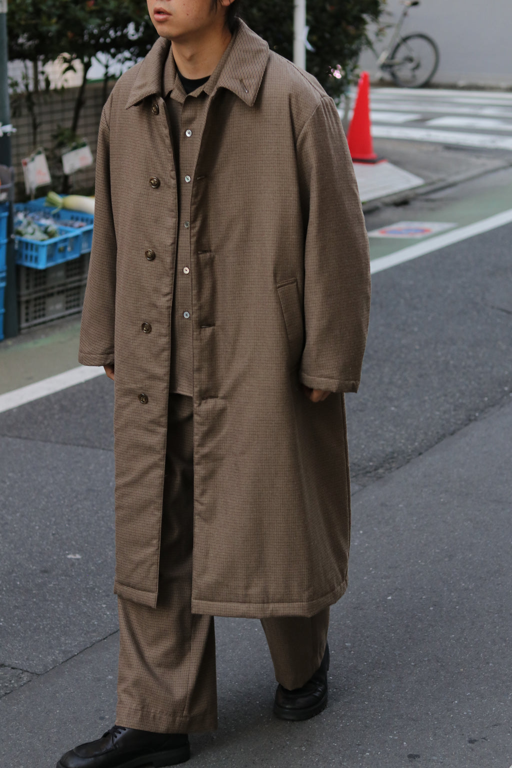 superNova. Quilted lining bal collar coat - Gun club check / Brown