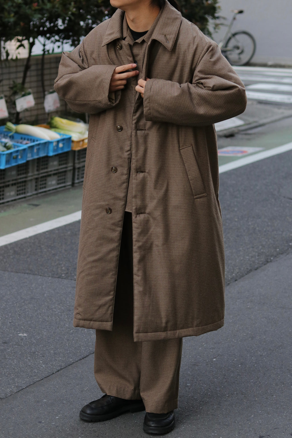 superNova. Quilted lining bal collar coat - Gun club check / Brown