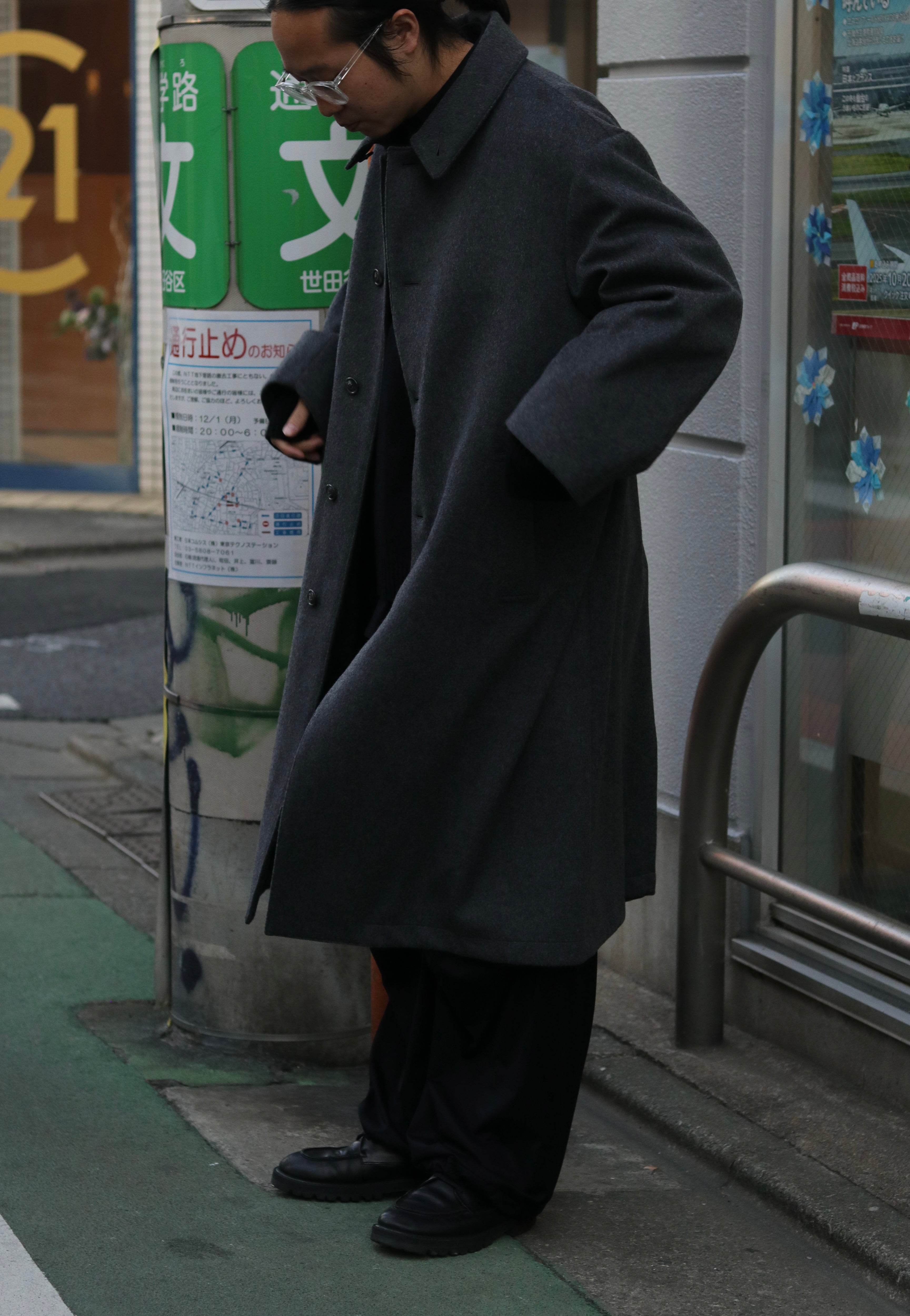 【LAST1】superNova. Bal collar coat - Melton / Charcoal