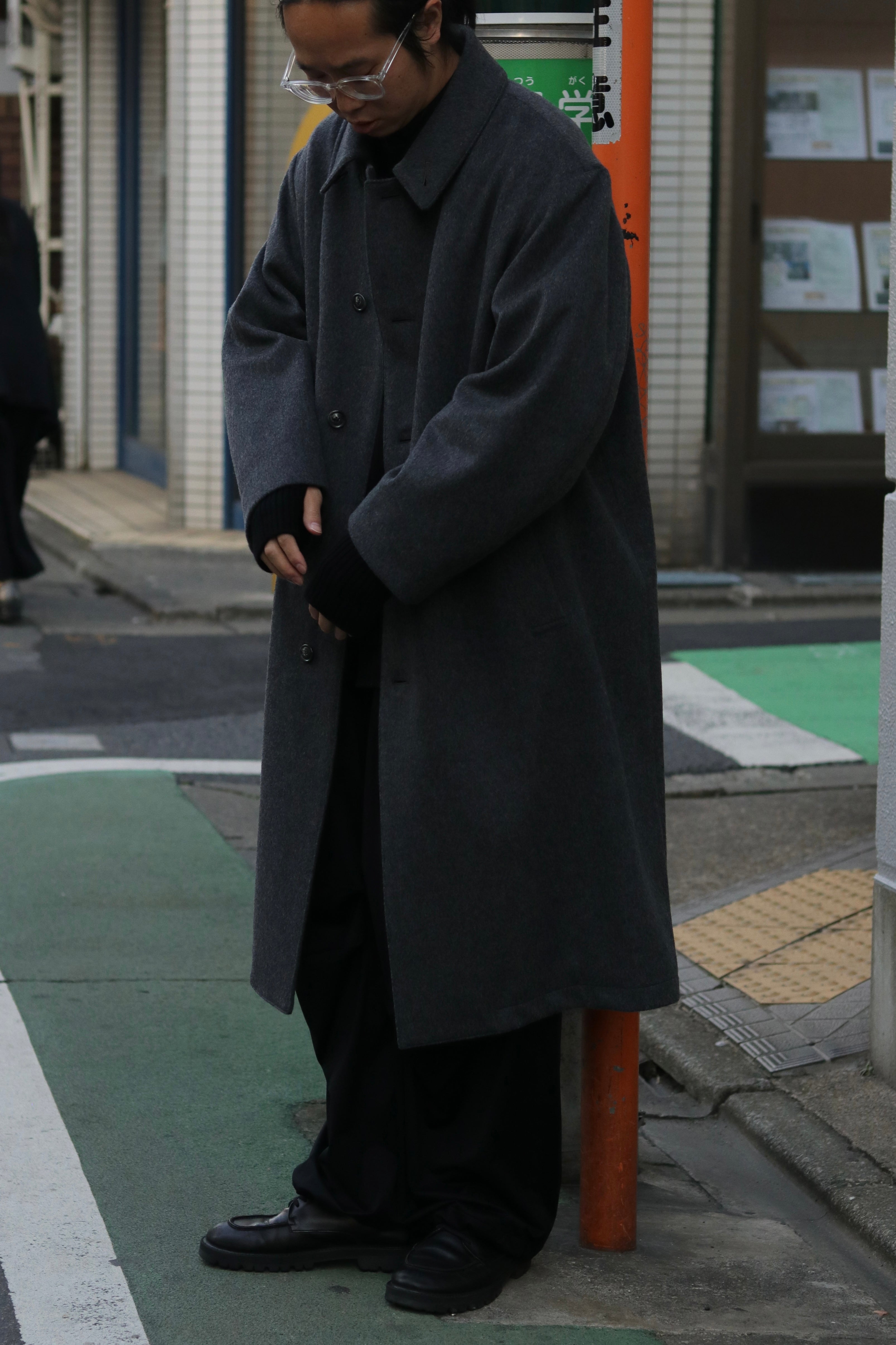 【LAST1】superNova. Bal collar coat - Melton / Charcoal