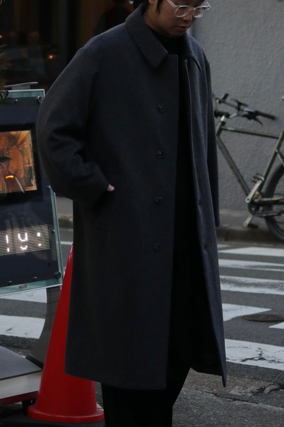 【LAST1】superNova. Bal collar coat - Melton / Charcoal