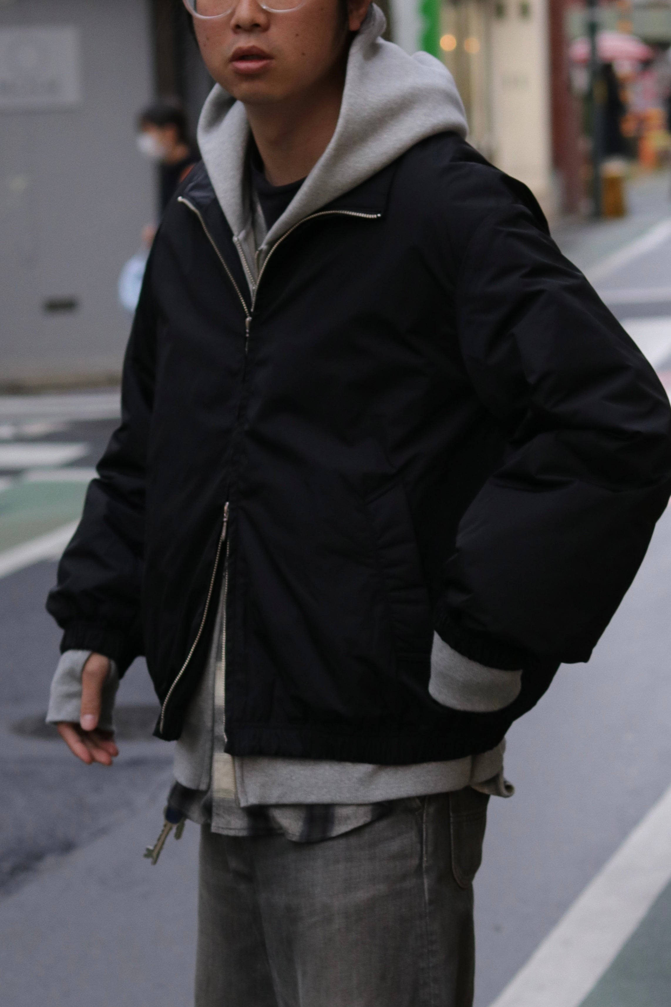【sizeM LAST1】superNova. Quilted lining track jacket - Taffeta / Black