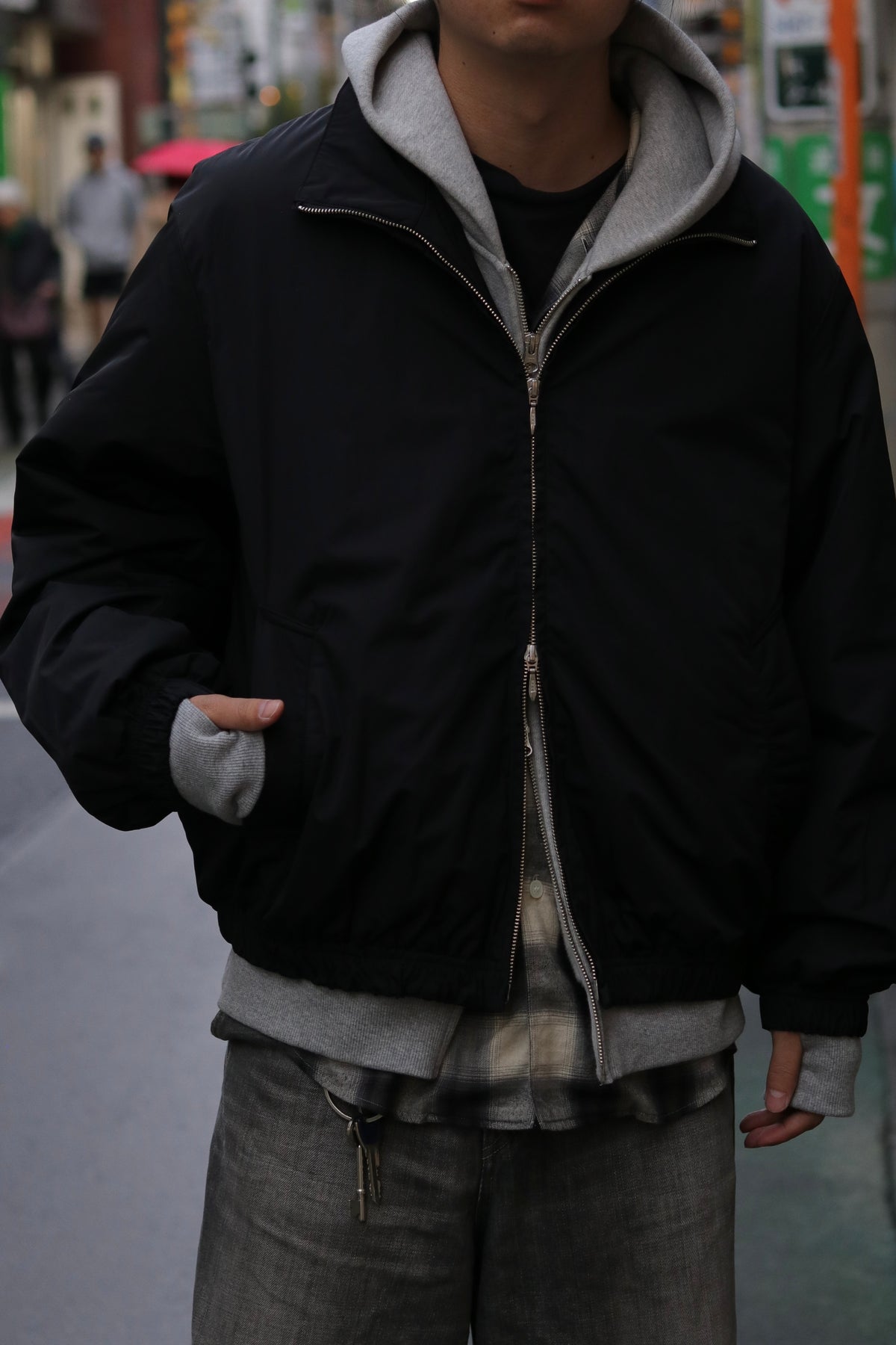【sizeM LAST1】superNova. Quilted lining track jacket - Taffeta / Black