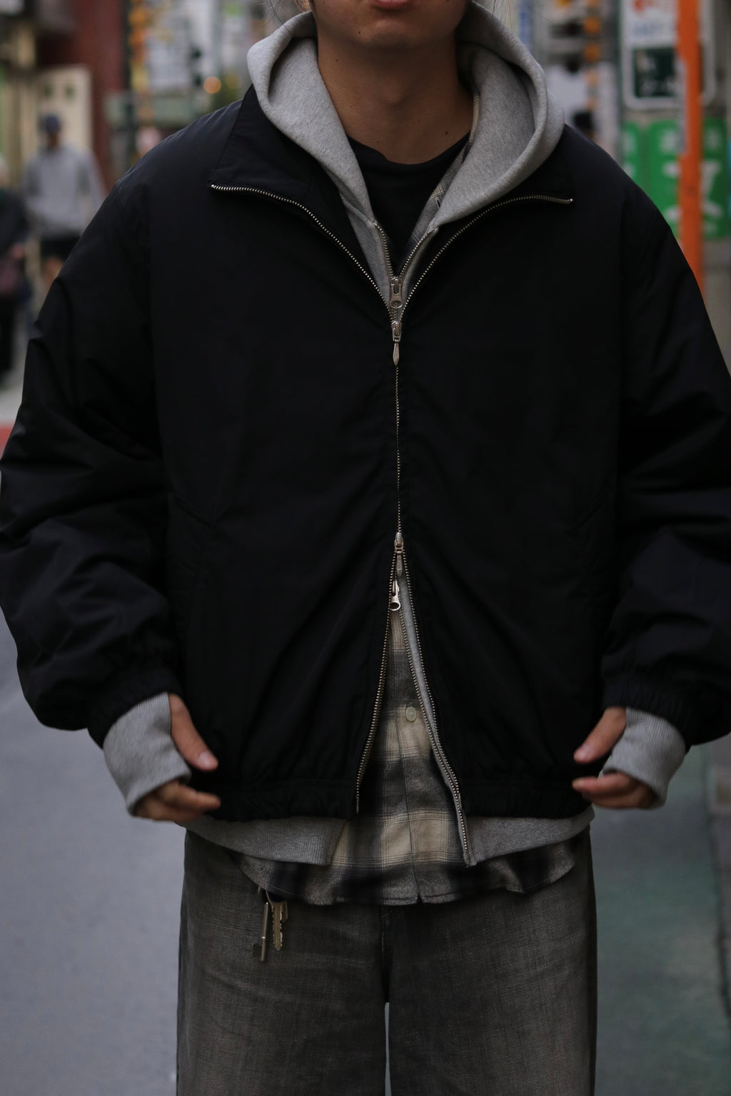【sizeM LAST1】superNova. Quilted lining track jacket - Taffeta / Black