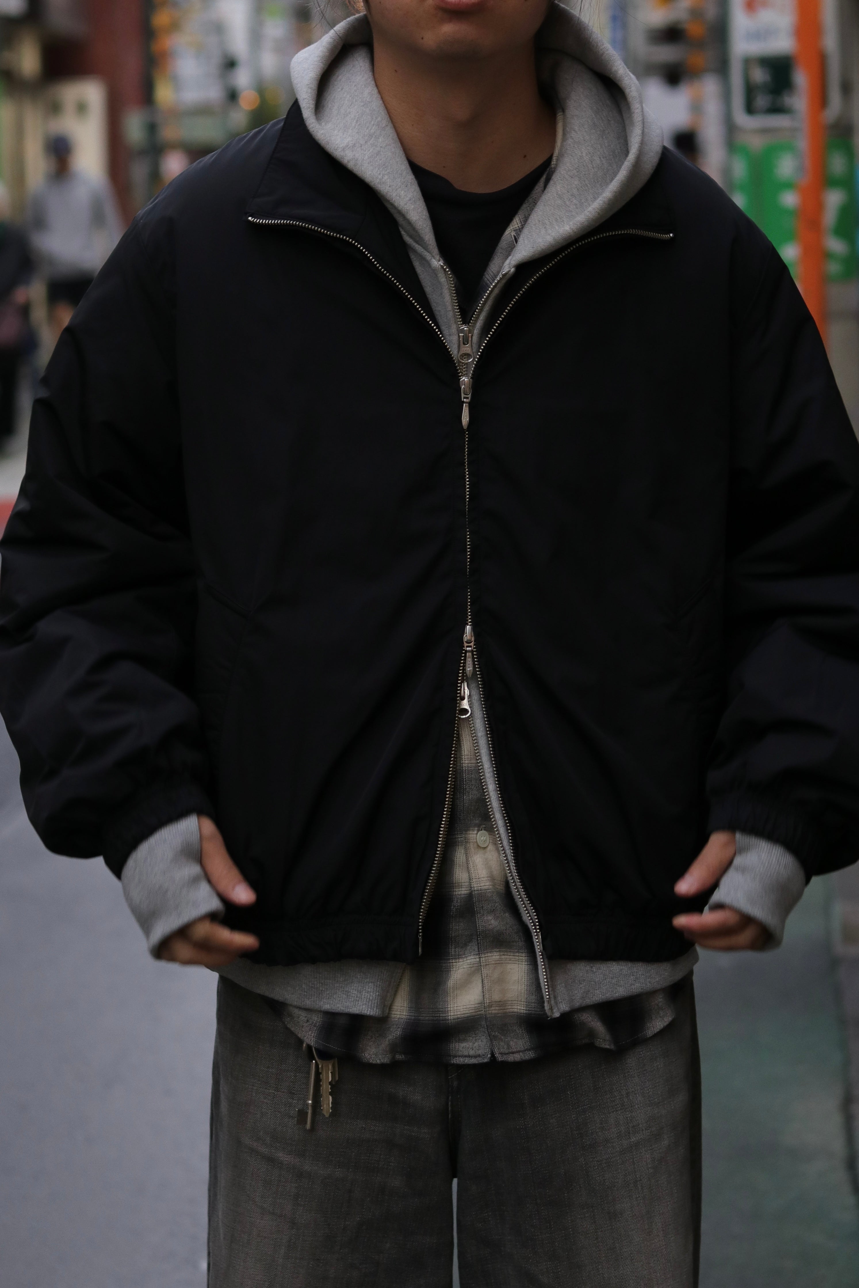 【sizeM LAST1】superNova. Quilted lining track jacket - Taffeta / Black