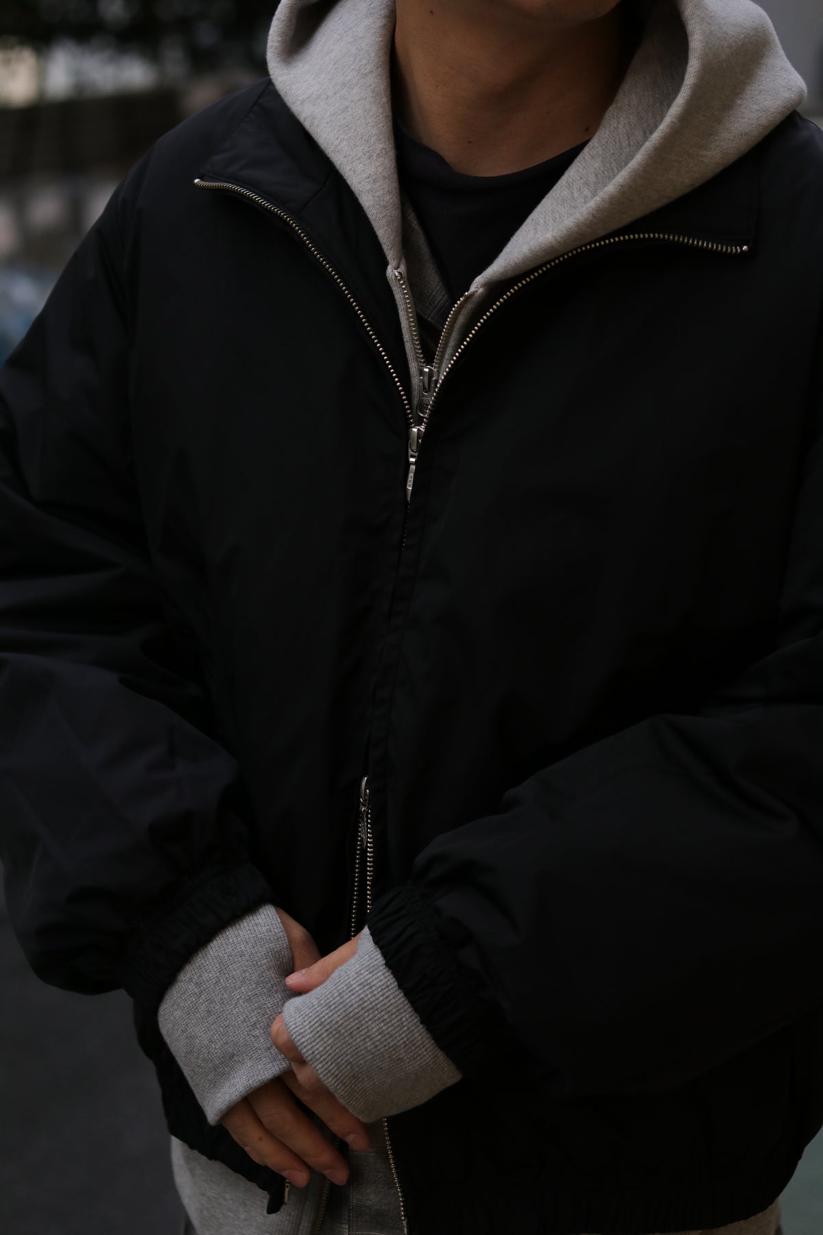 【sizeM LAST1】superNova. Quilted lining track jacket - Taffeta / Black