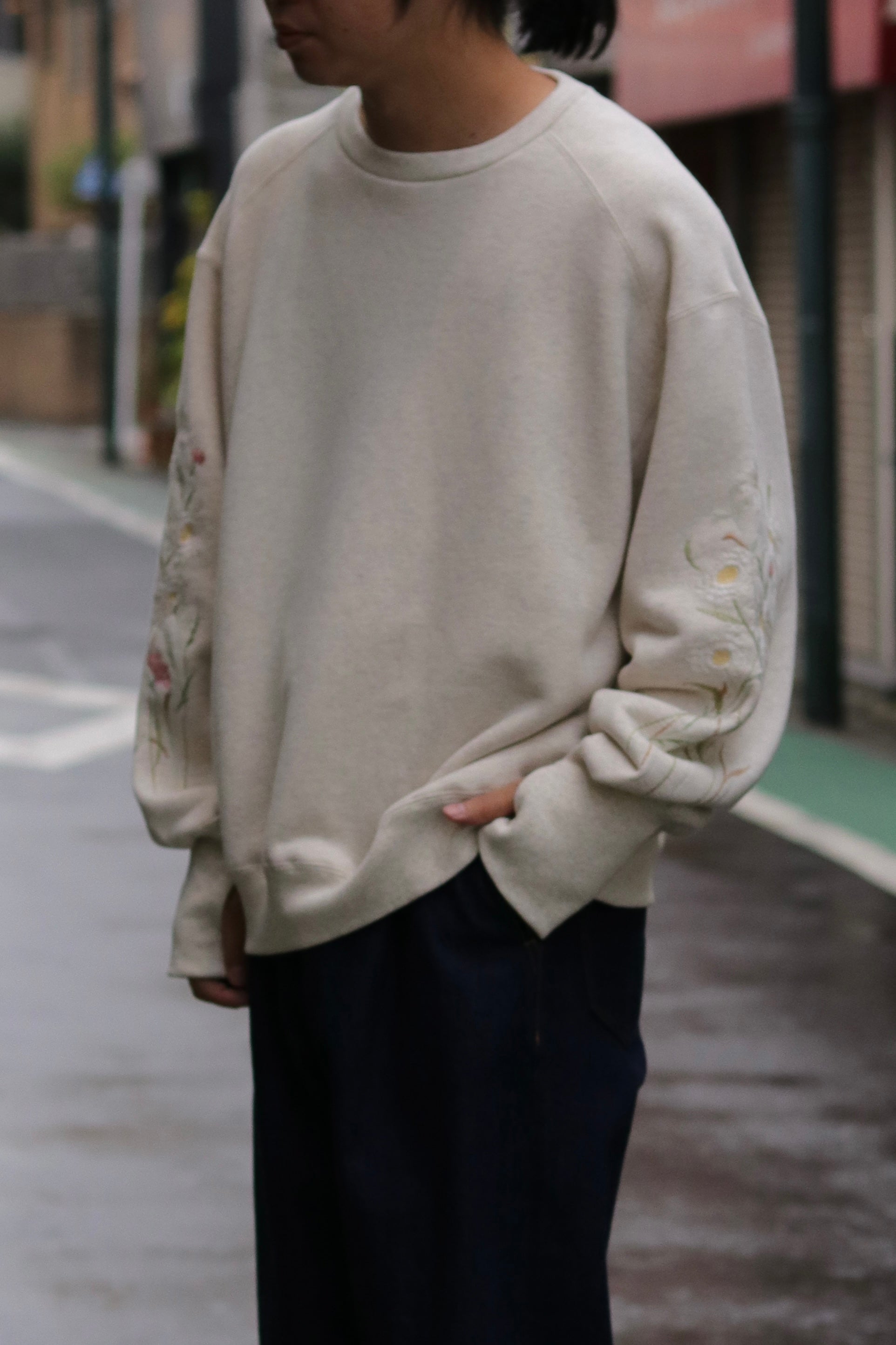 superNova. Embroidery crew sweat / Oatmeal