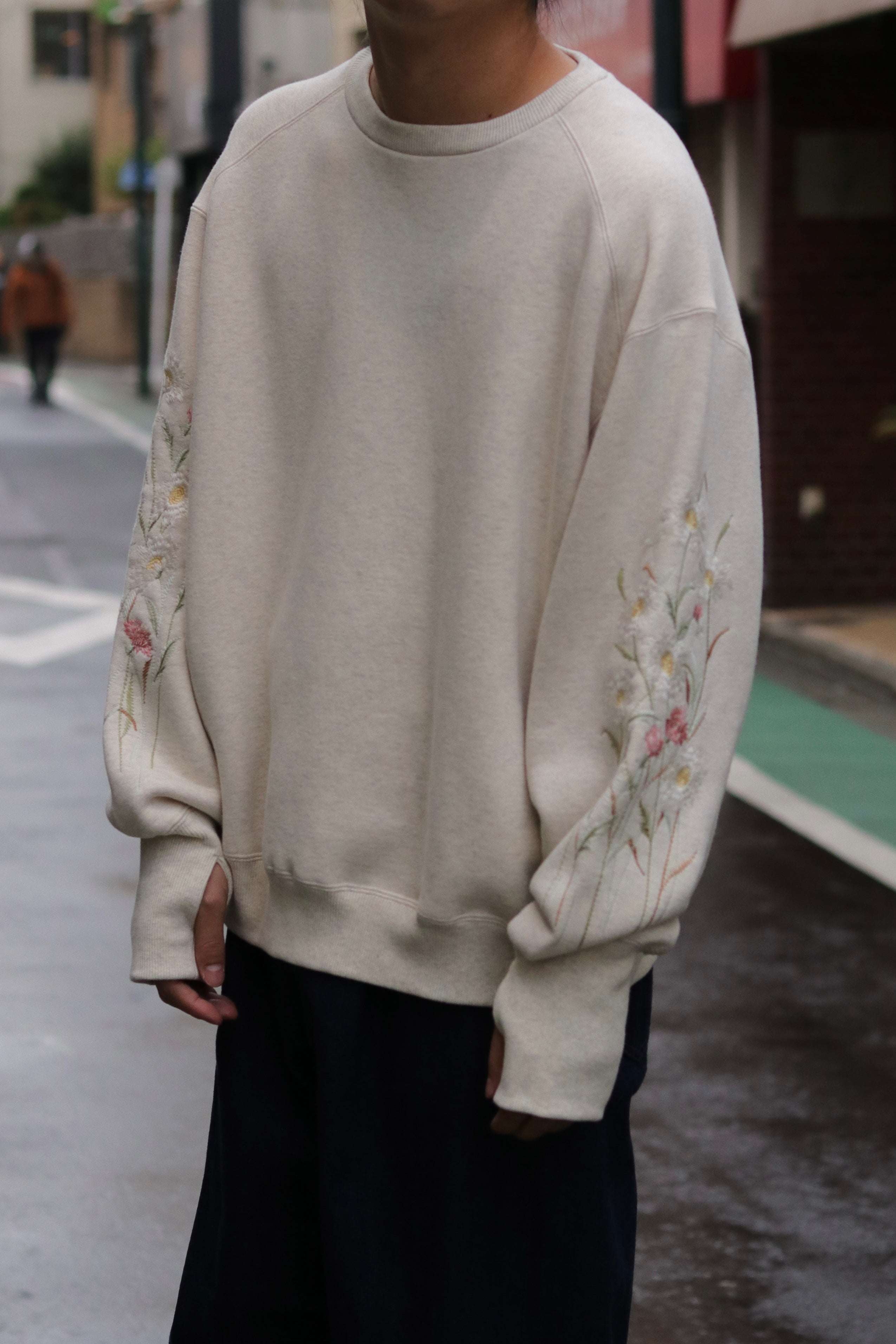 superNova. Embroidery crew sweat / Oatmeal