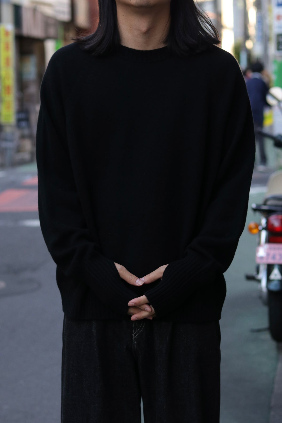 10月中発送予定 superNova. Wholegarment knit sweater - Wool & cashmere & silk / Black