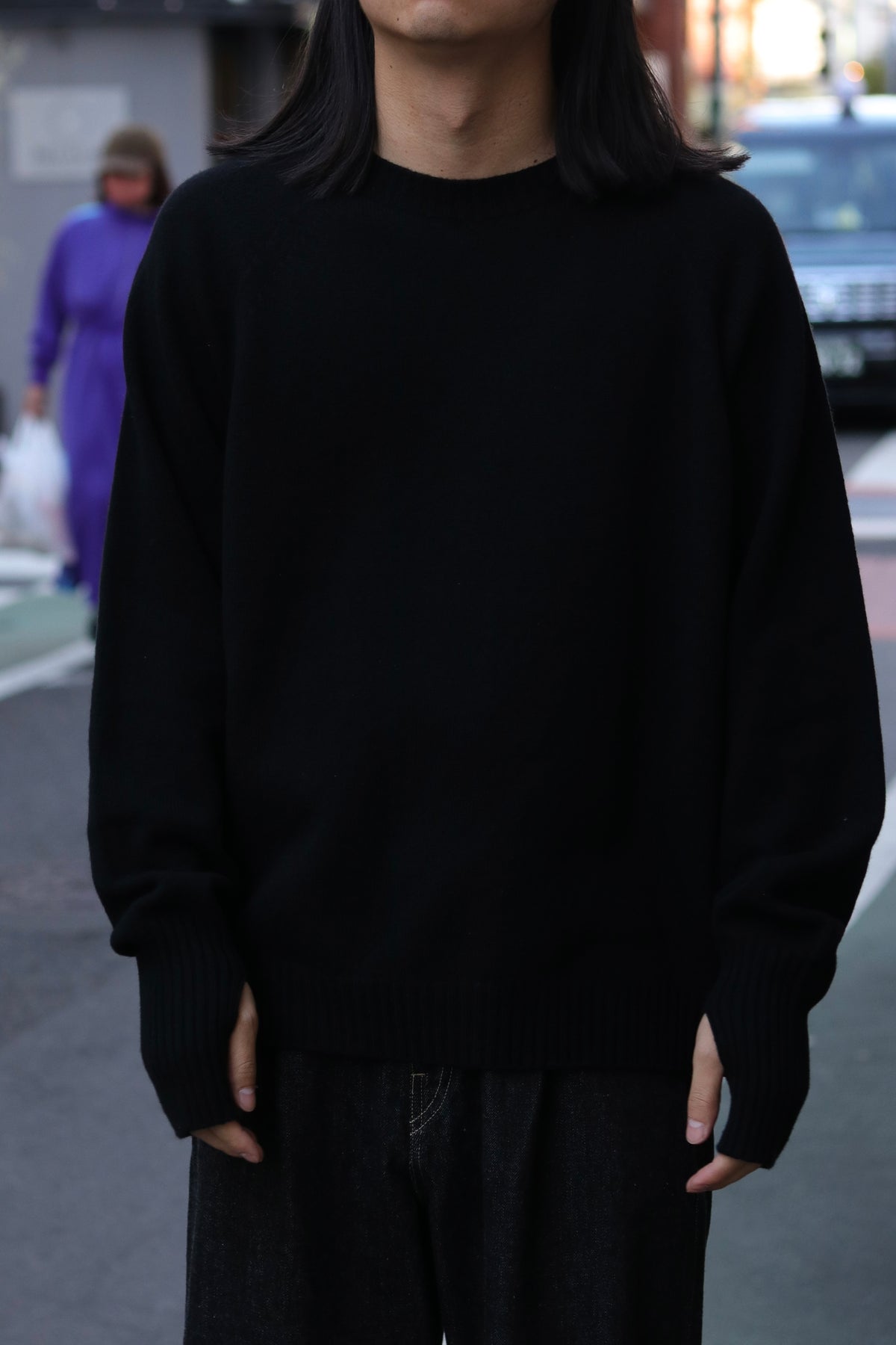 10月中発送予定 superNova. Wholegarment knit sweater - Wool & cashmere & silk / Black
