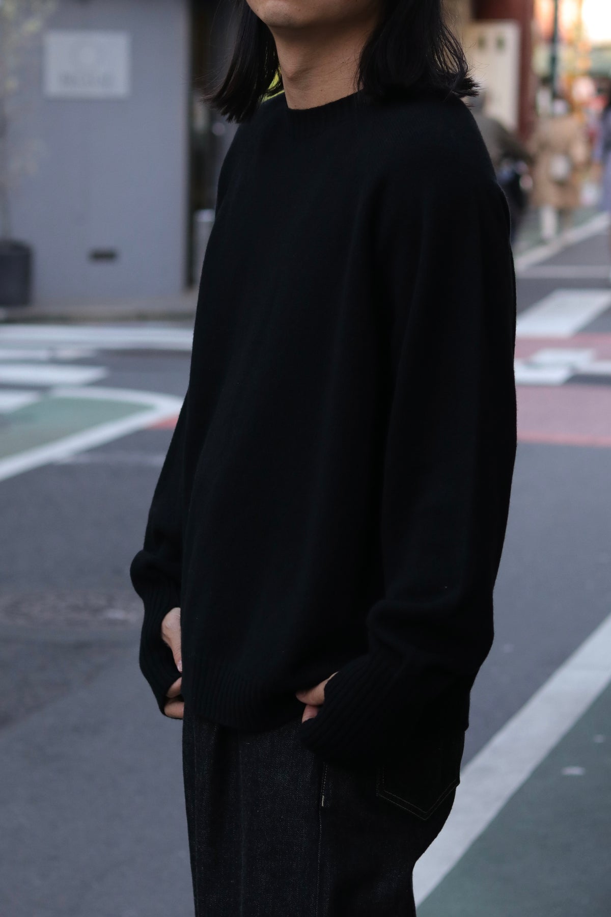 10月中発送予定 superNova. Wholegarment knit sweater - Wool & cashmere & silk / Black