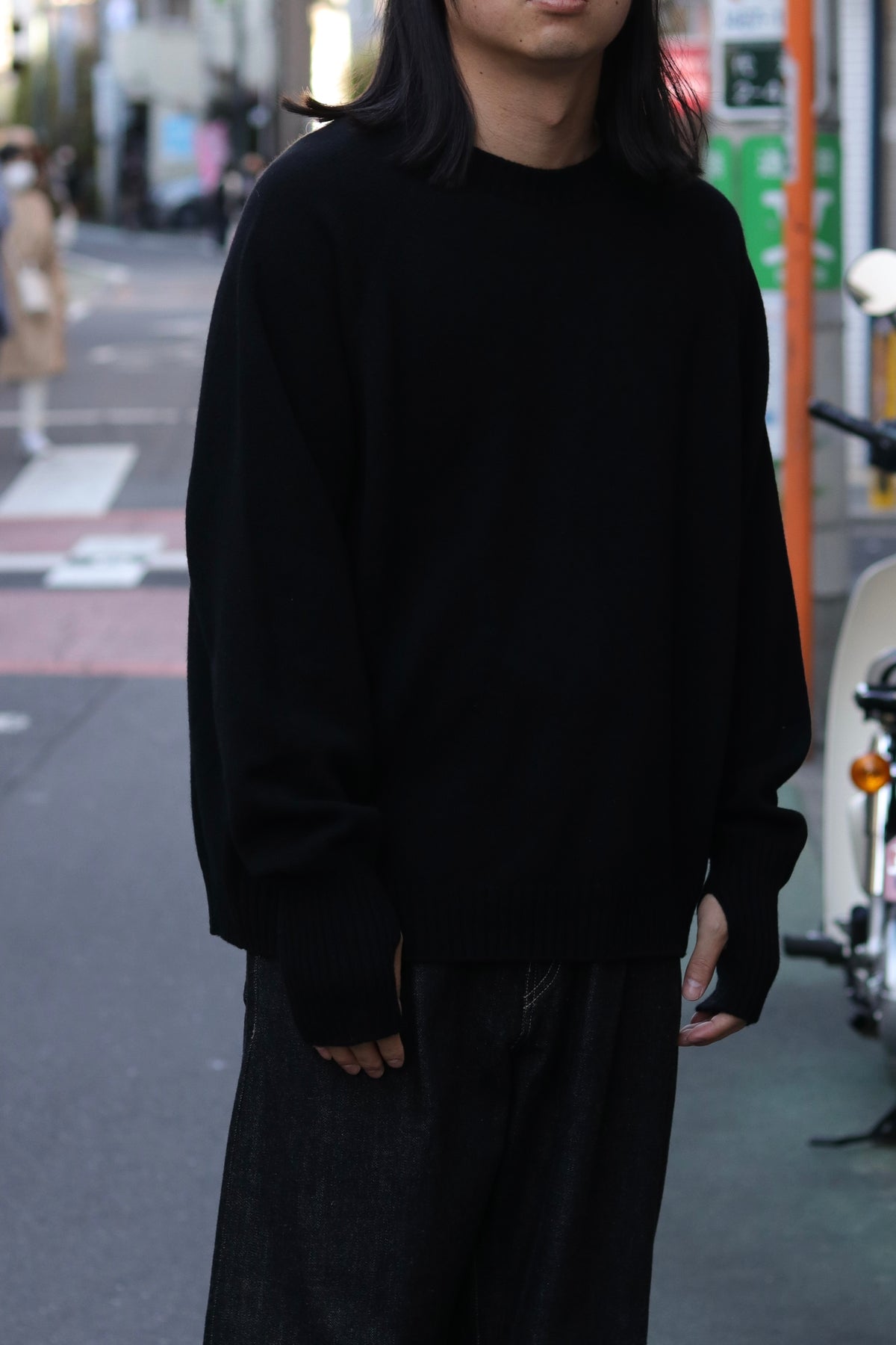 10月中発送予定 superNova. Wholegarment knit sweater - Wool & cashmere & silk / Black