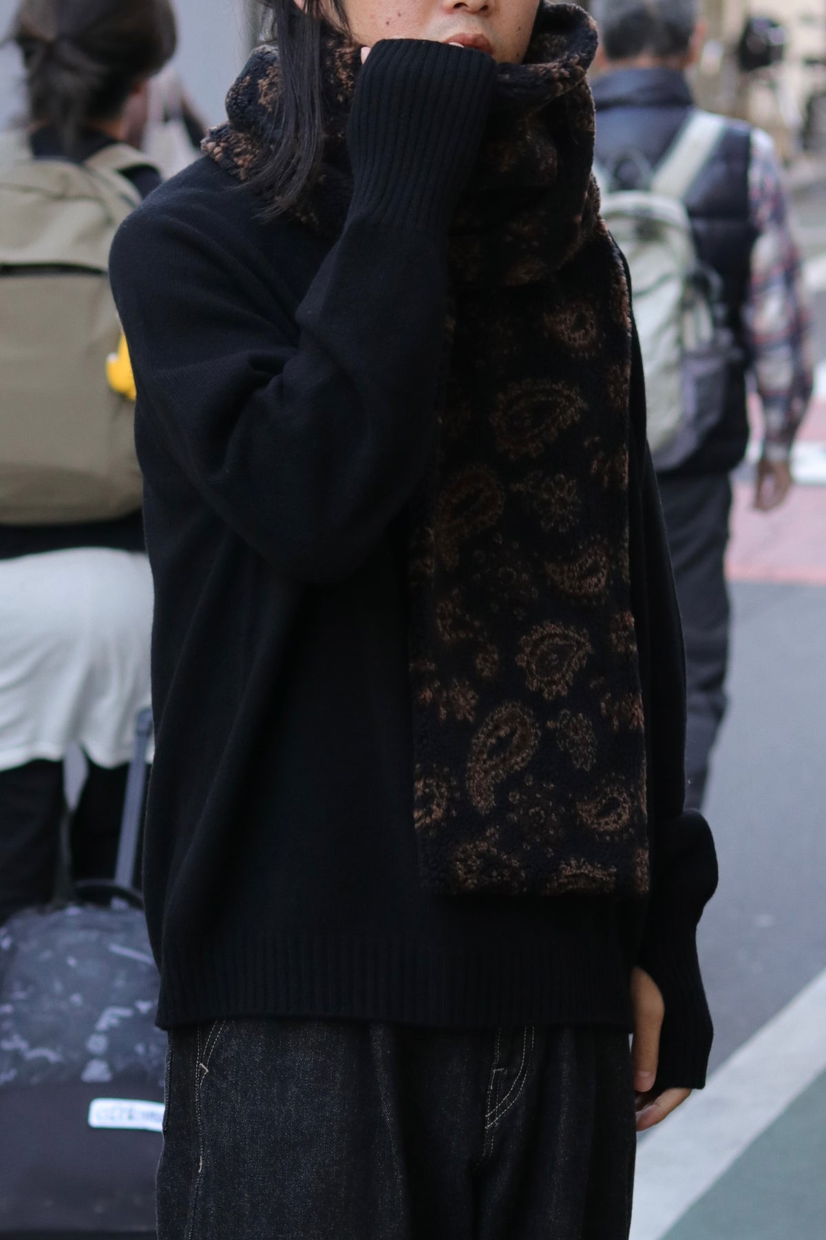 superNova. Jacquard boa stole / Black Paisley