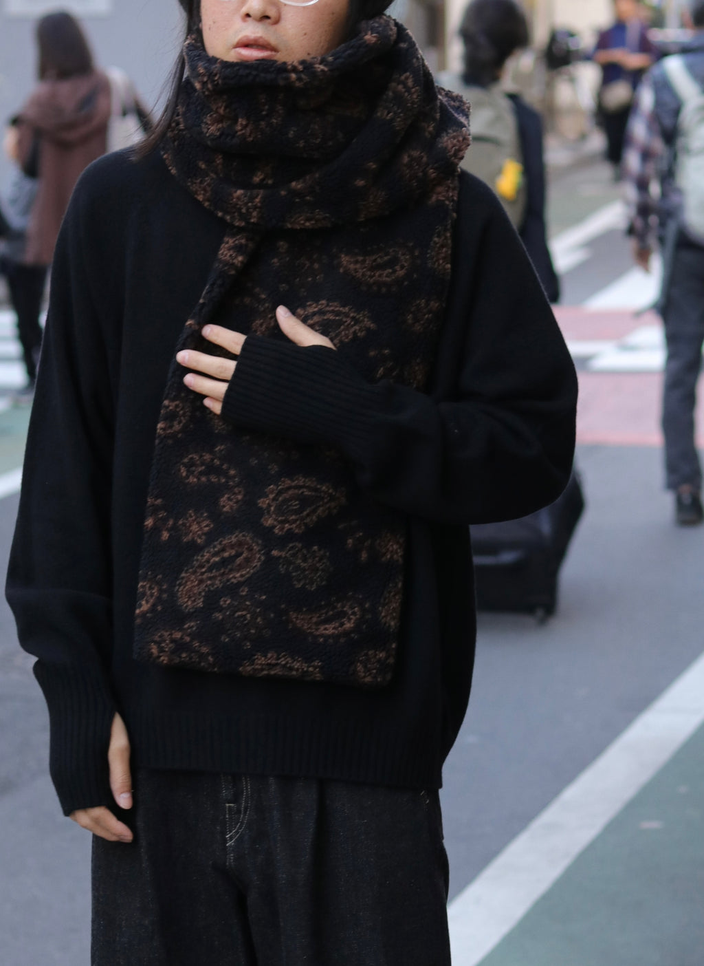superNova. Jacquard boa stole / Black Paisley