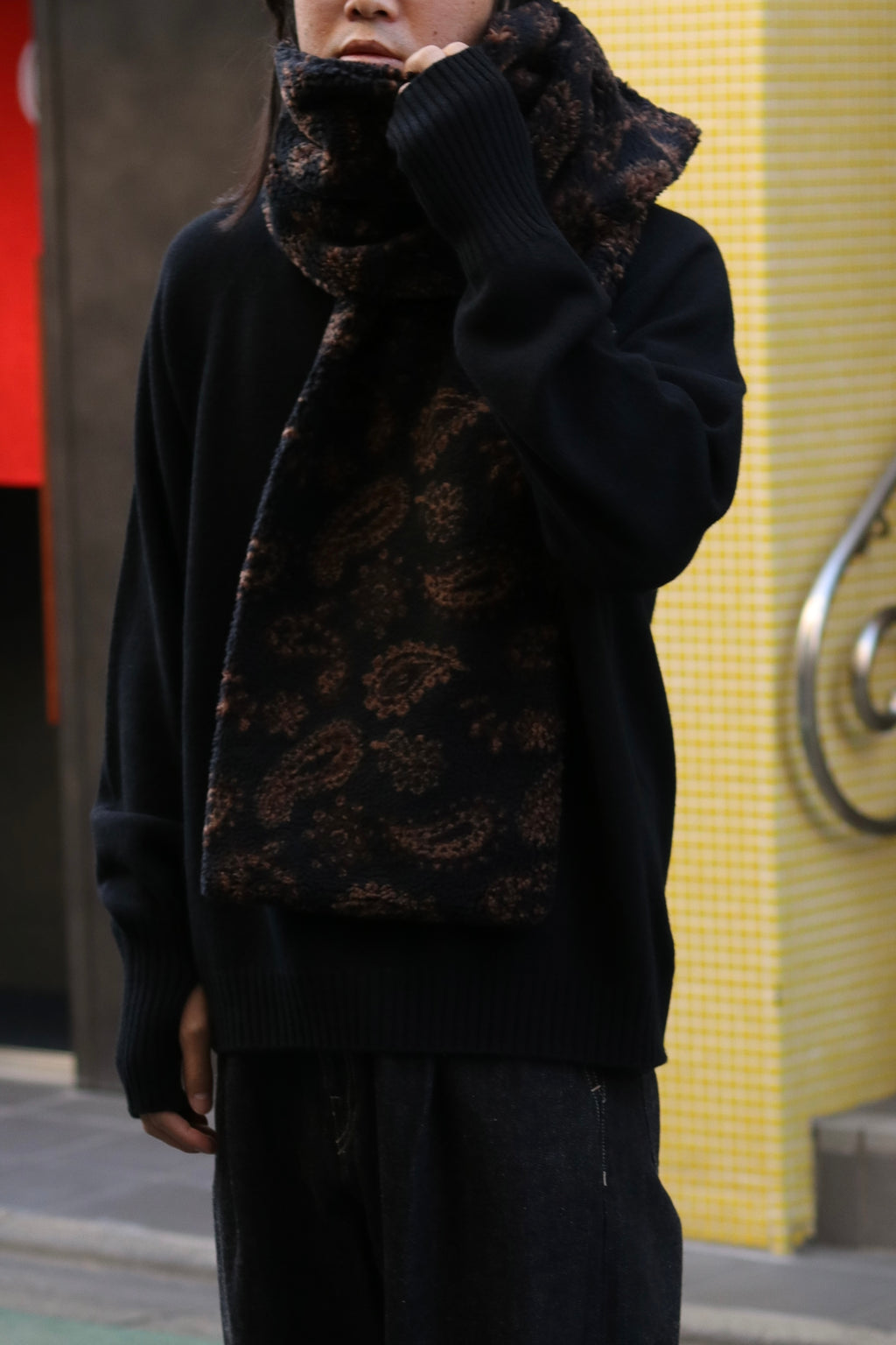 superNova. Jacquard boa stole / Black Paisley
