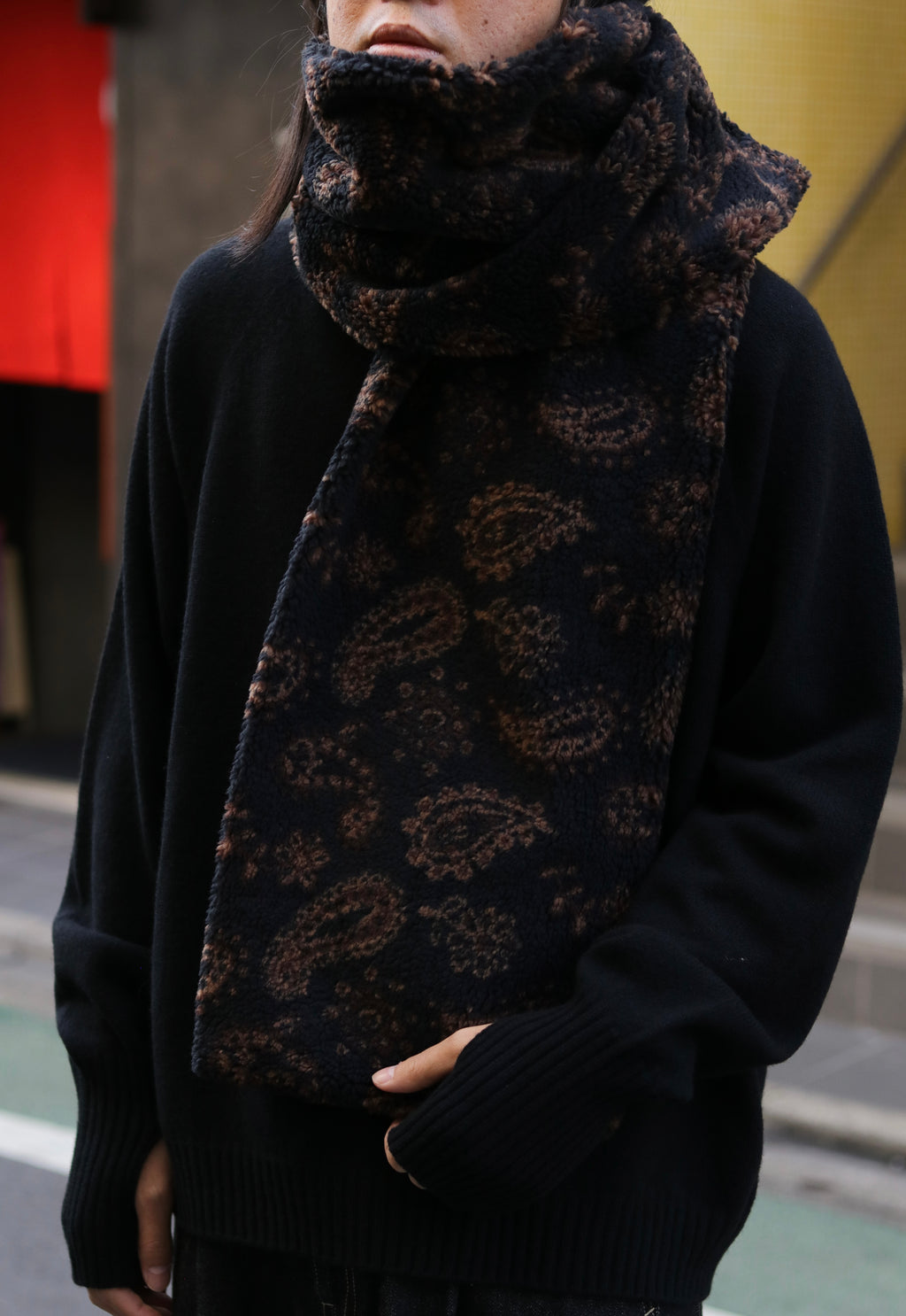 superNova. Jacquard boa stole / Black Paisley