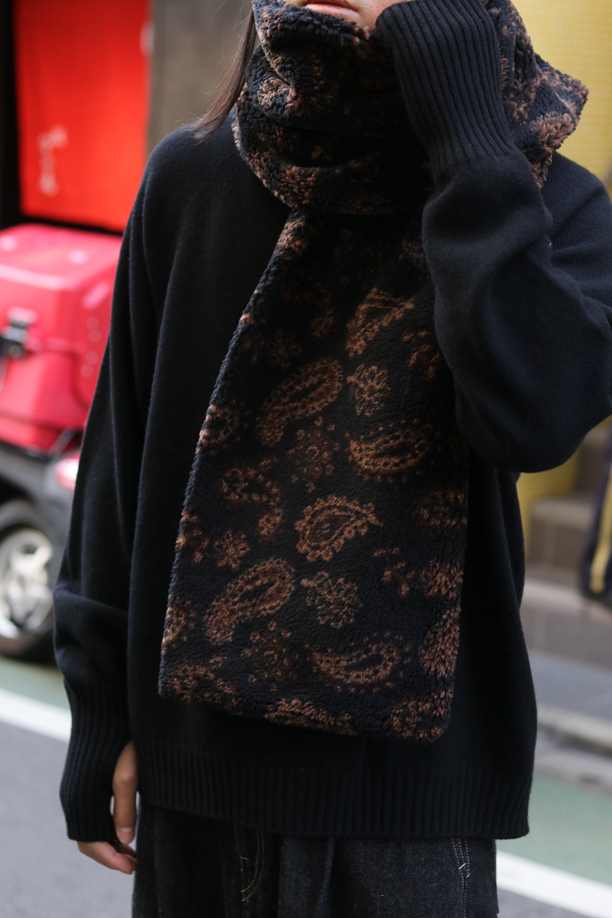 superNova. Jacquard boa stole / Black Paisley