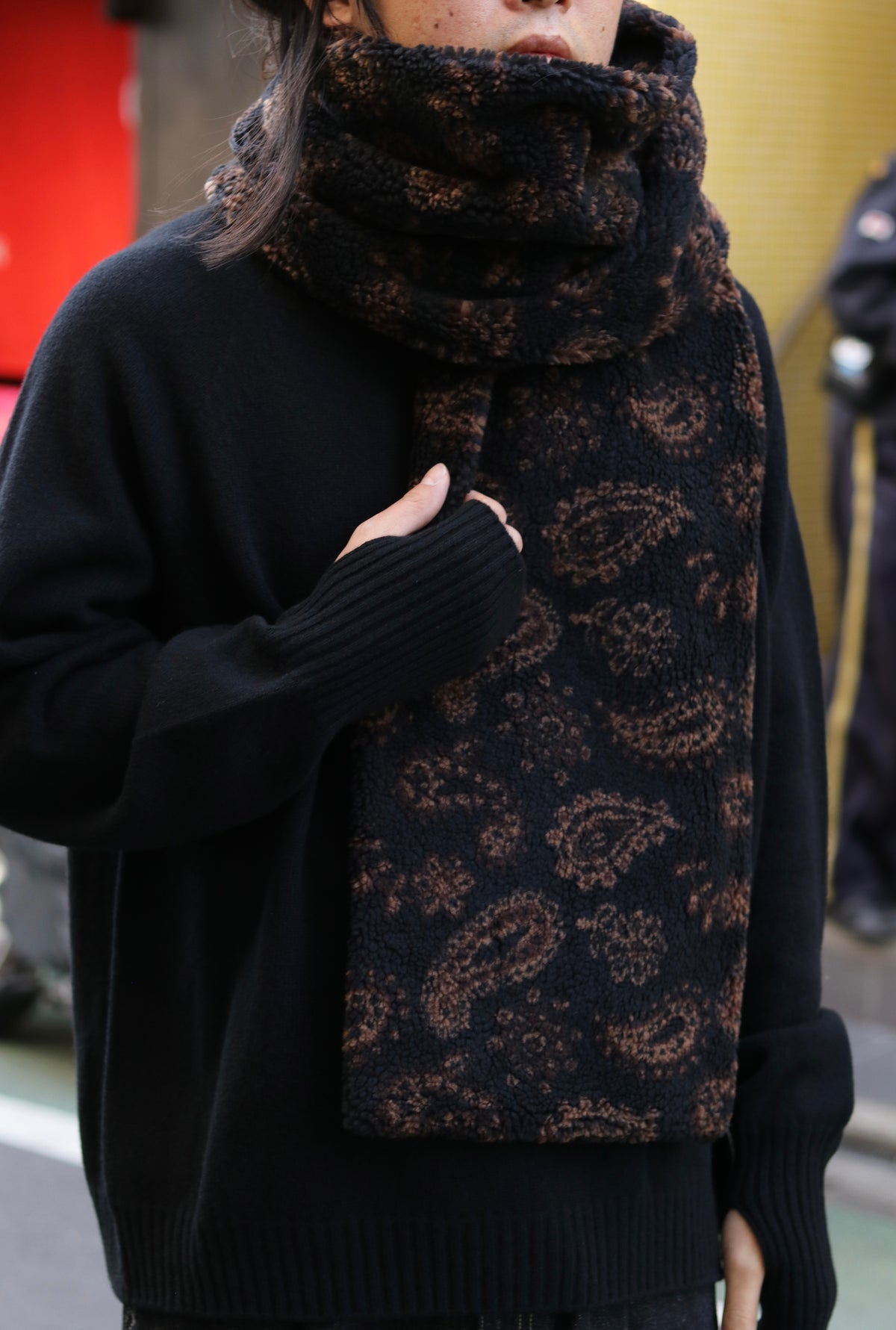 superNova. Jacquard boa stole / Black Paisley