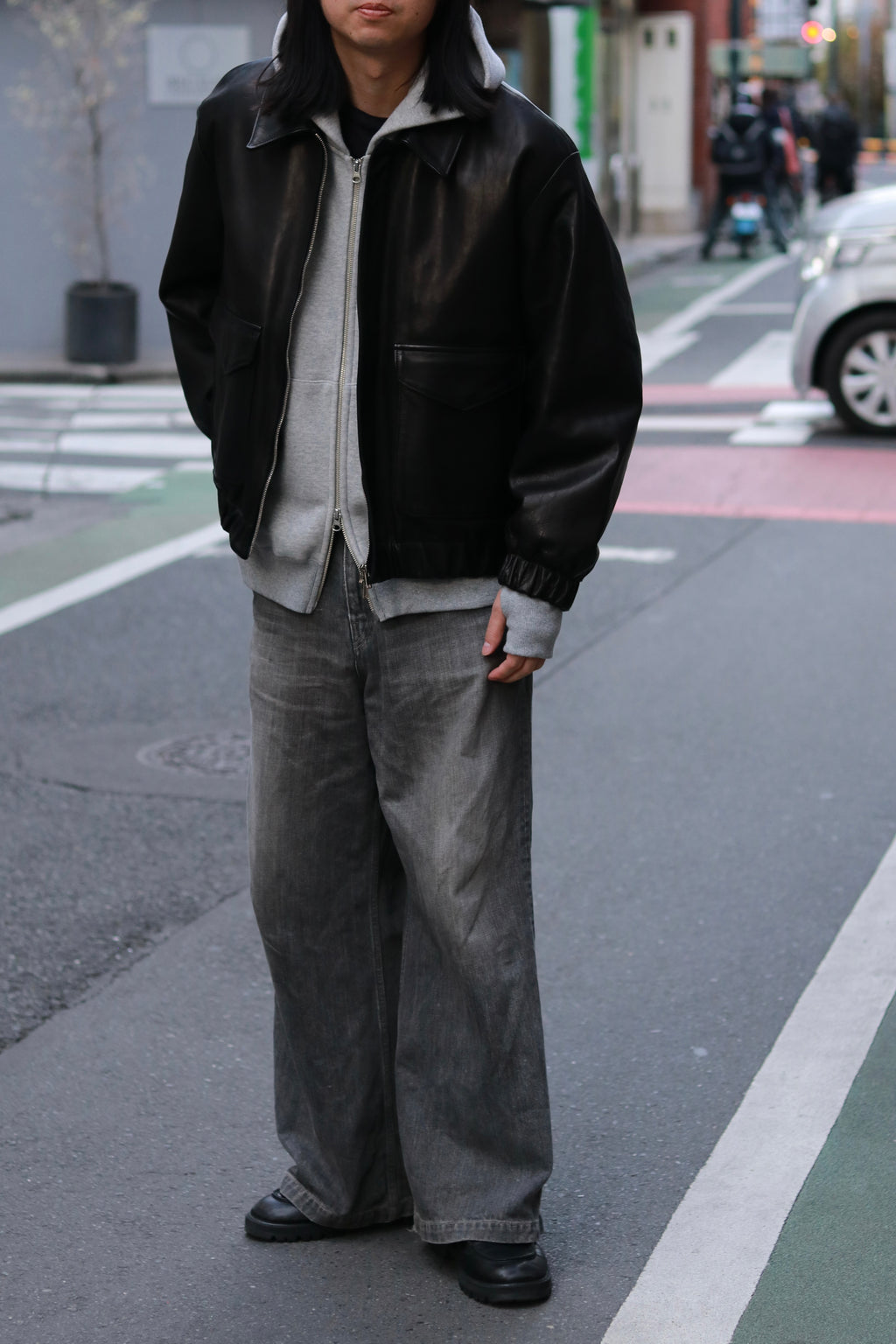 superNova. Leather flight jacket - Horsehide / Black