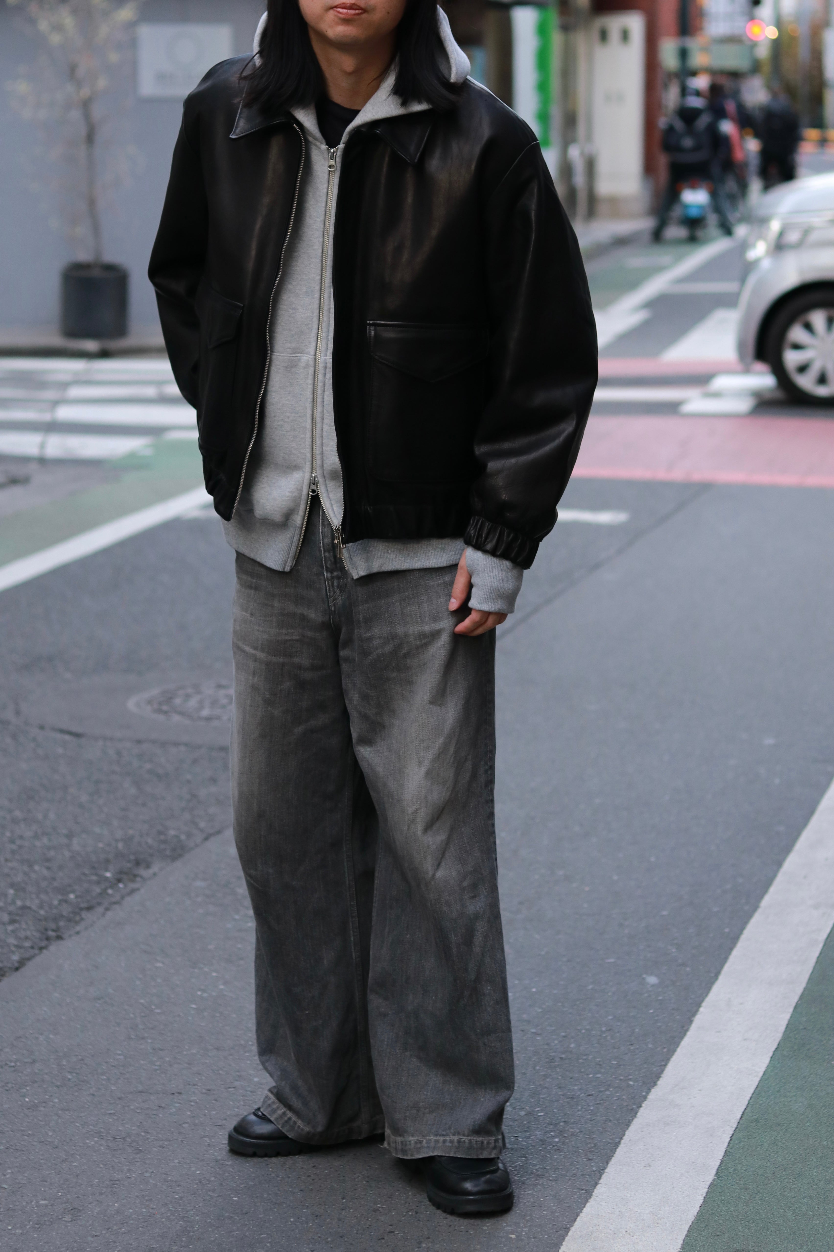 superNova. Leather flight jacket - Horsehide / Black