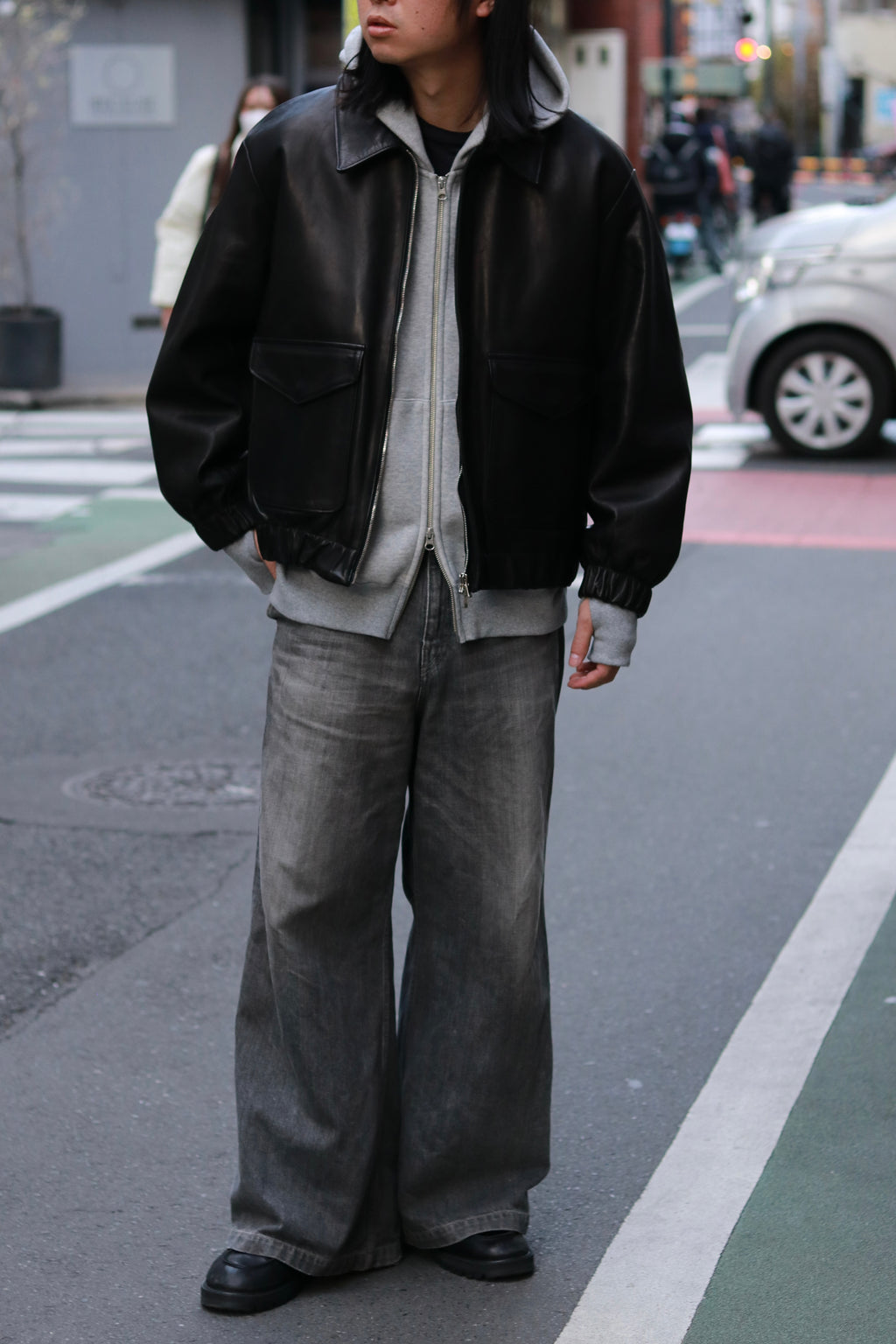 superNova. Leather flight jacket - Horsehide / Black