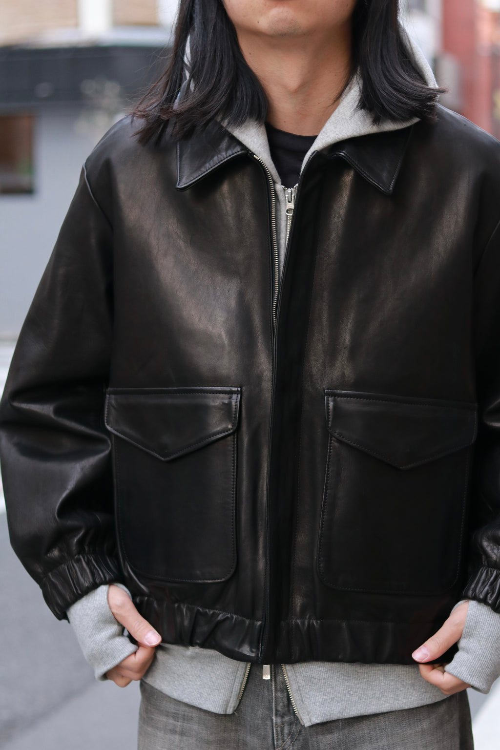 superNova. Leather flight jacket - Horsehide / Black