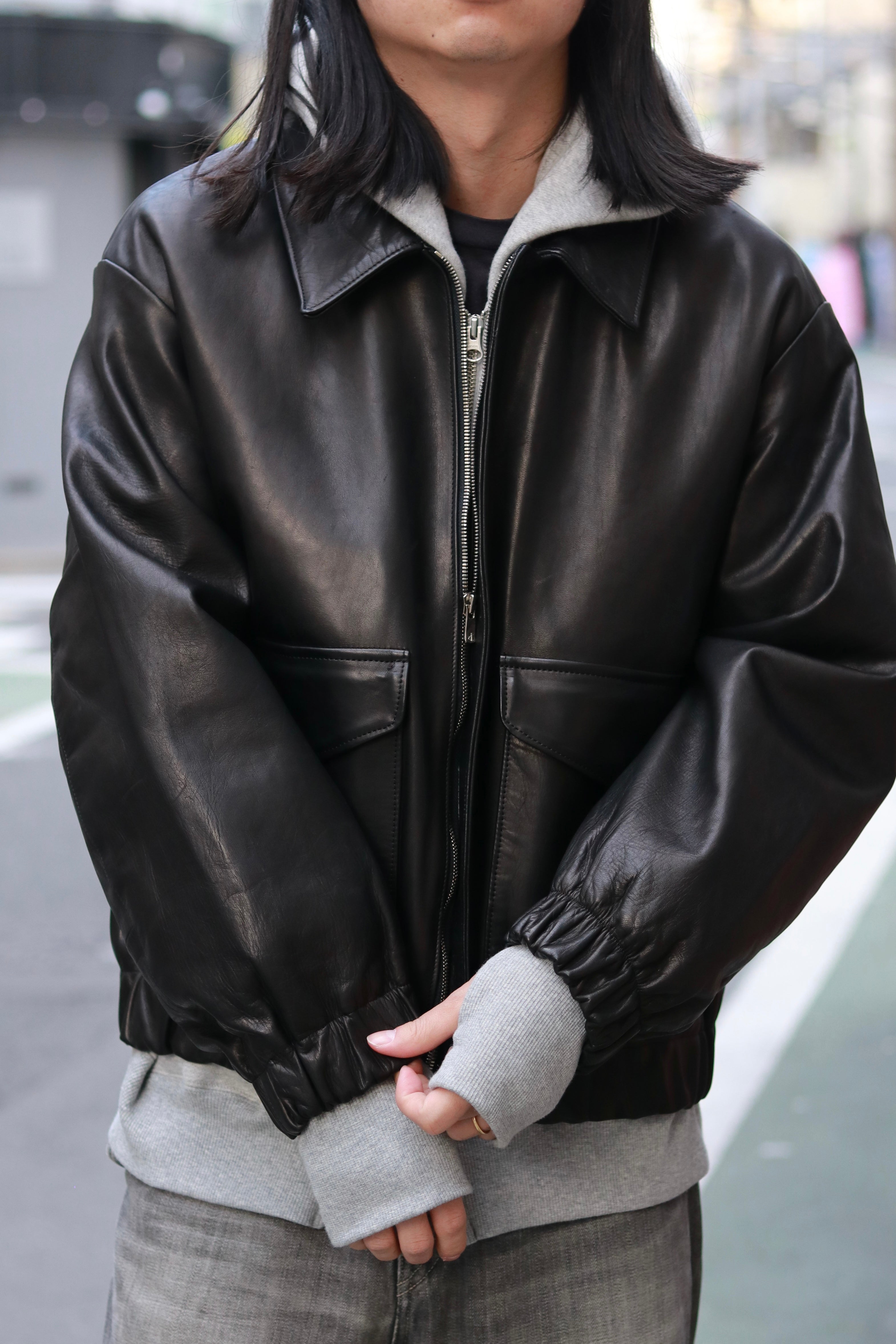 superNova. Leather flight jacket - Horsehide / Black