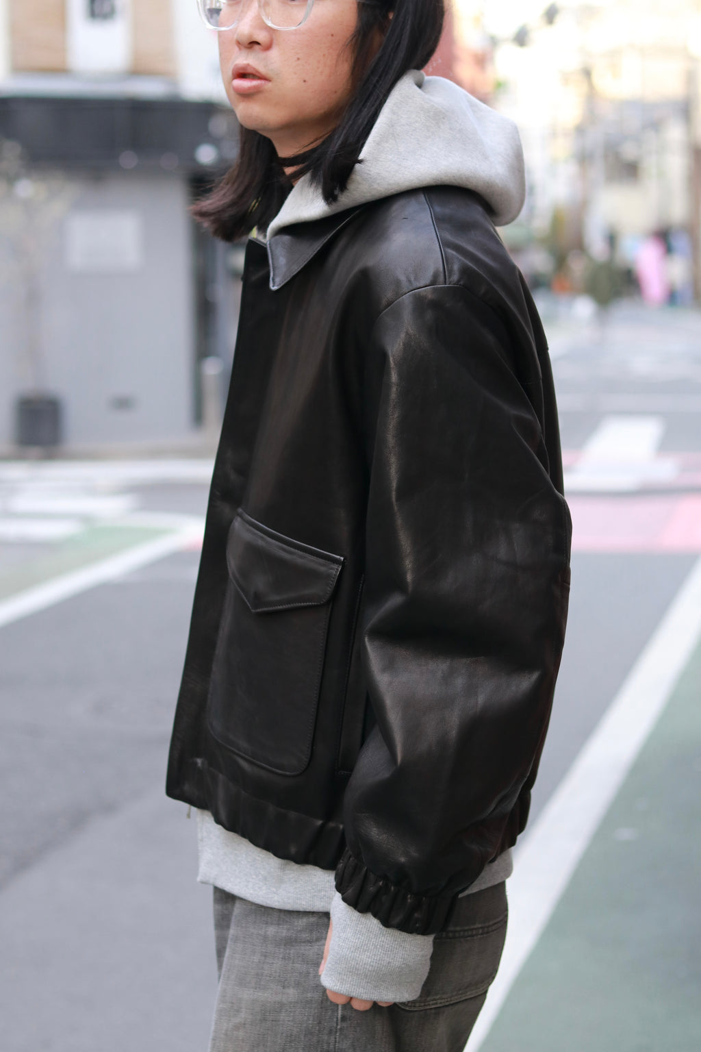 superNova. Leather flight jacket - Horsehide / Black