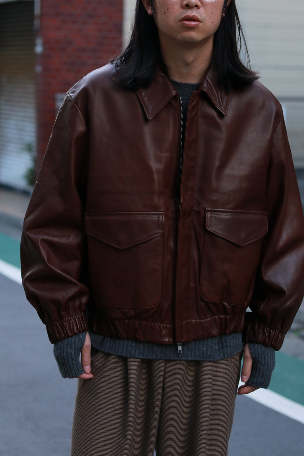 superNova. Leather flight jacket - Horsehide / Brown