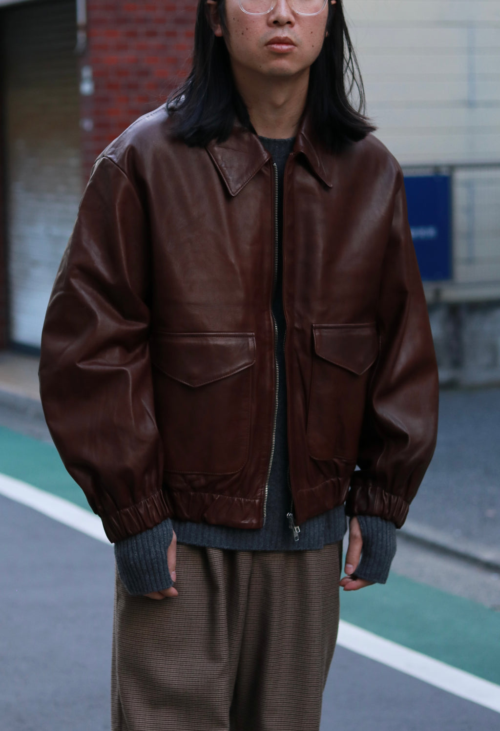 superNova. Leather flight jacket - Horsehide / Brown