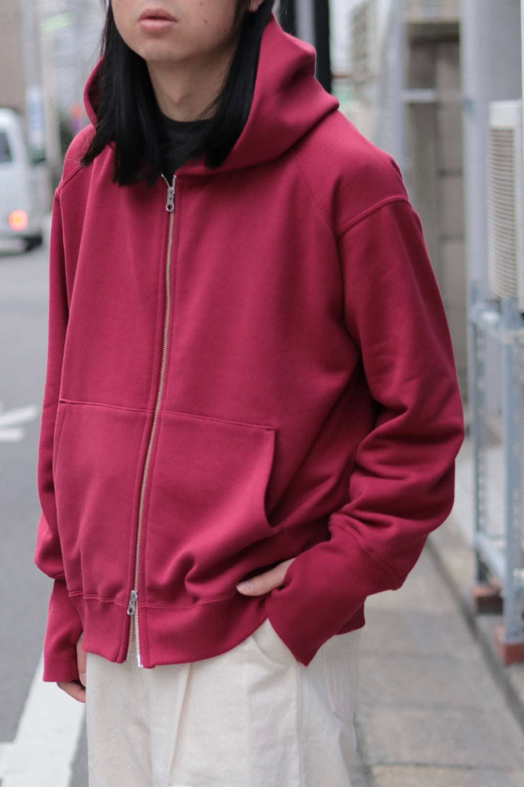 superNova. Sweat big zip hoody / Red
