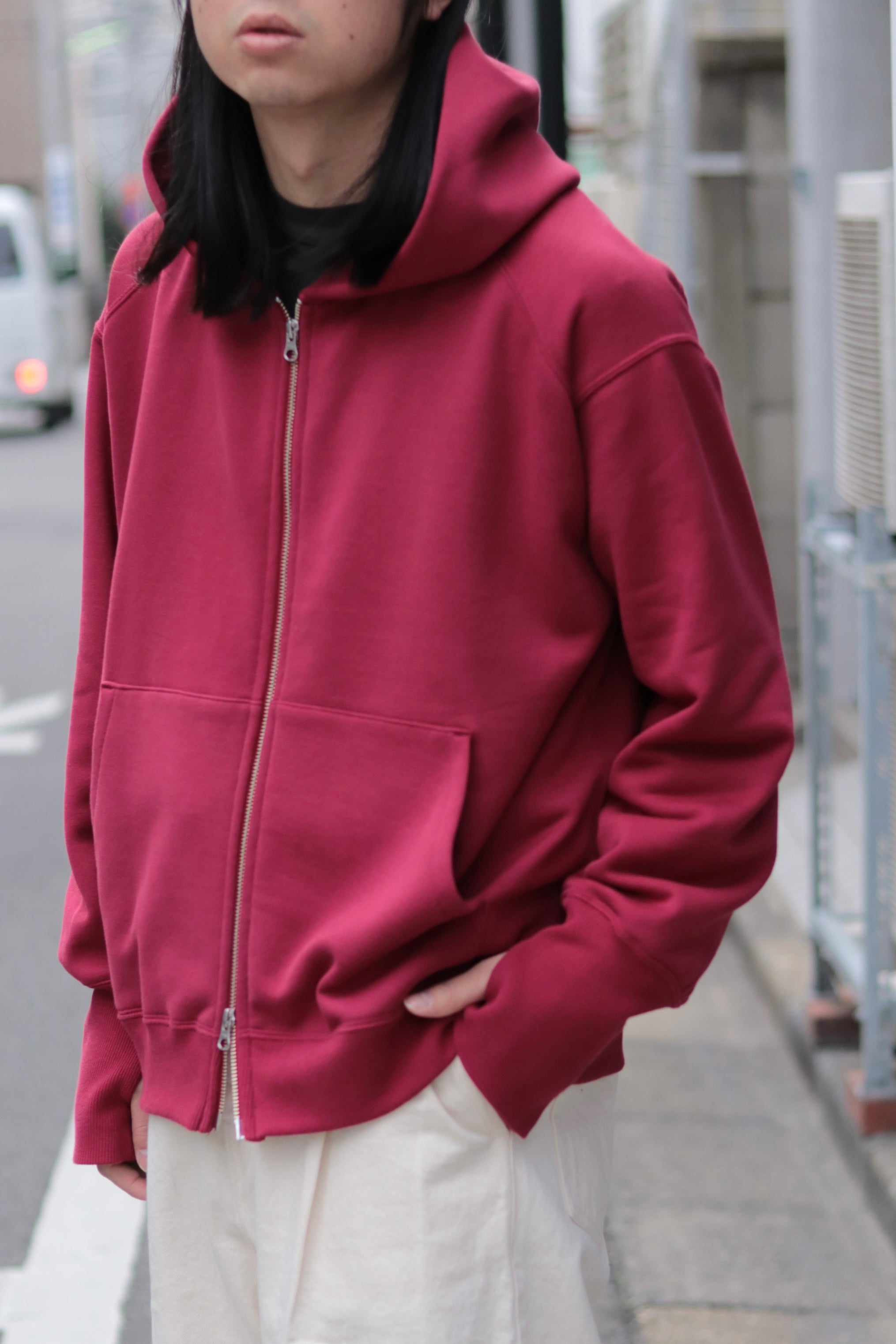 superNova. Sweat big zip hoody / Red