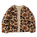 superNova. Reversible lining jacket - Flower camo jacquard boa / Beige flower camo