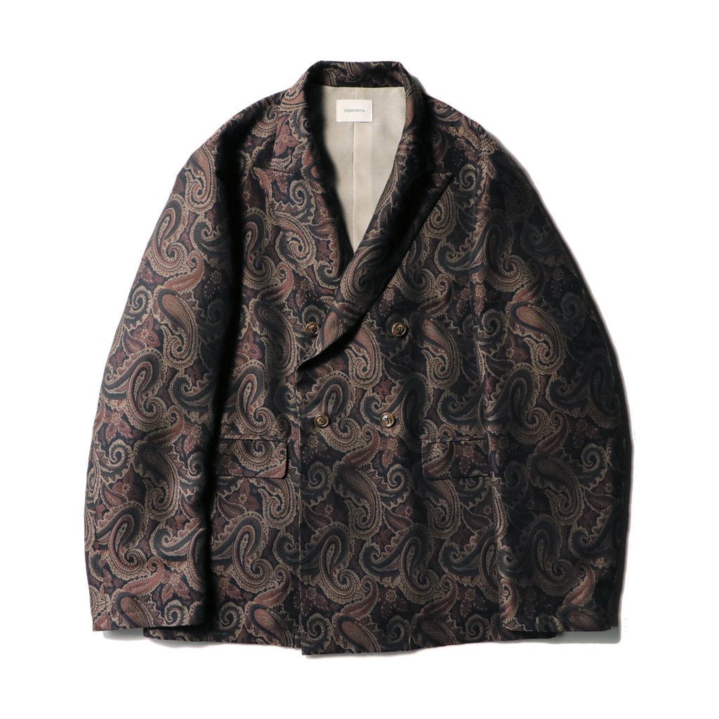 superNova. Double tailored jacket - Paisley jacquard / Beige x Brown
