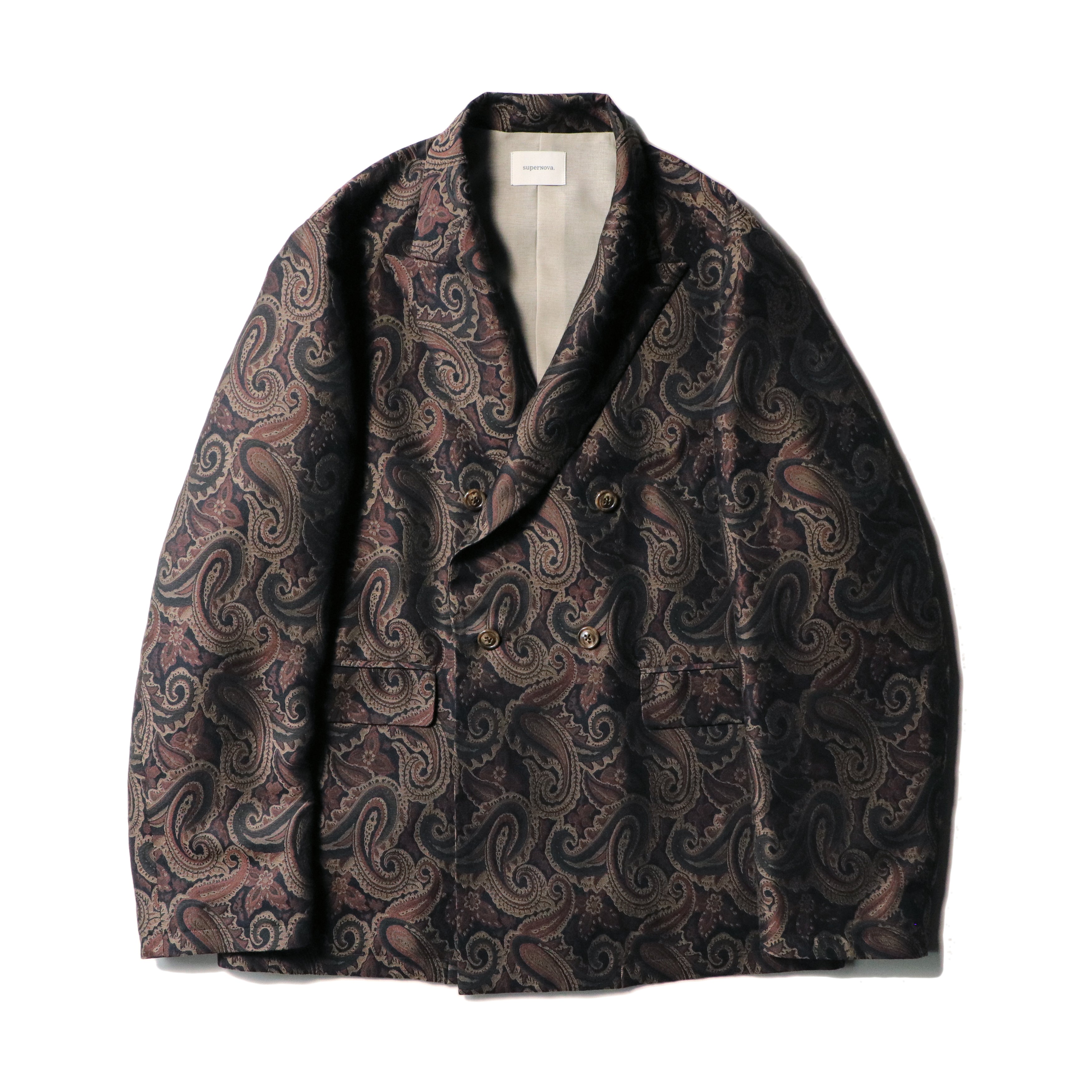 superNova. Double tailored jacket - Paisley jacquard / Beige x Brown