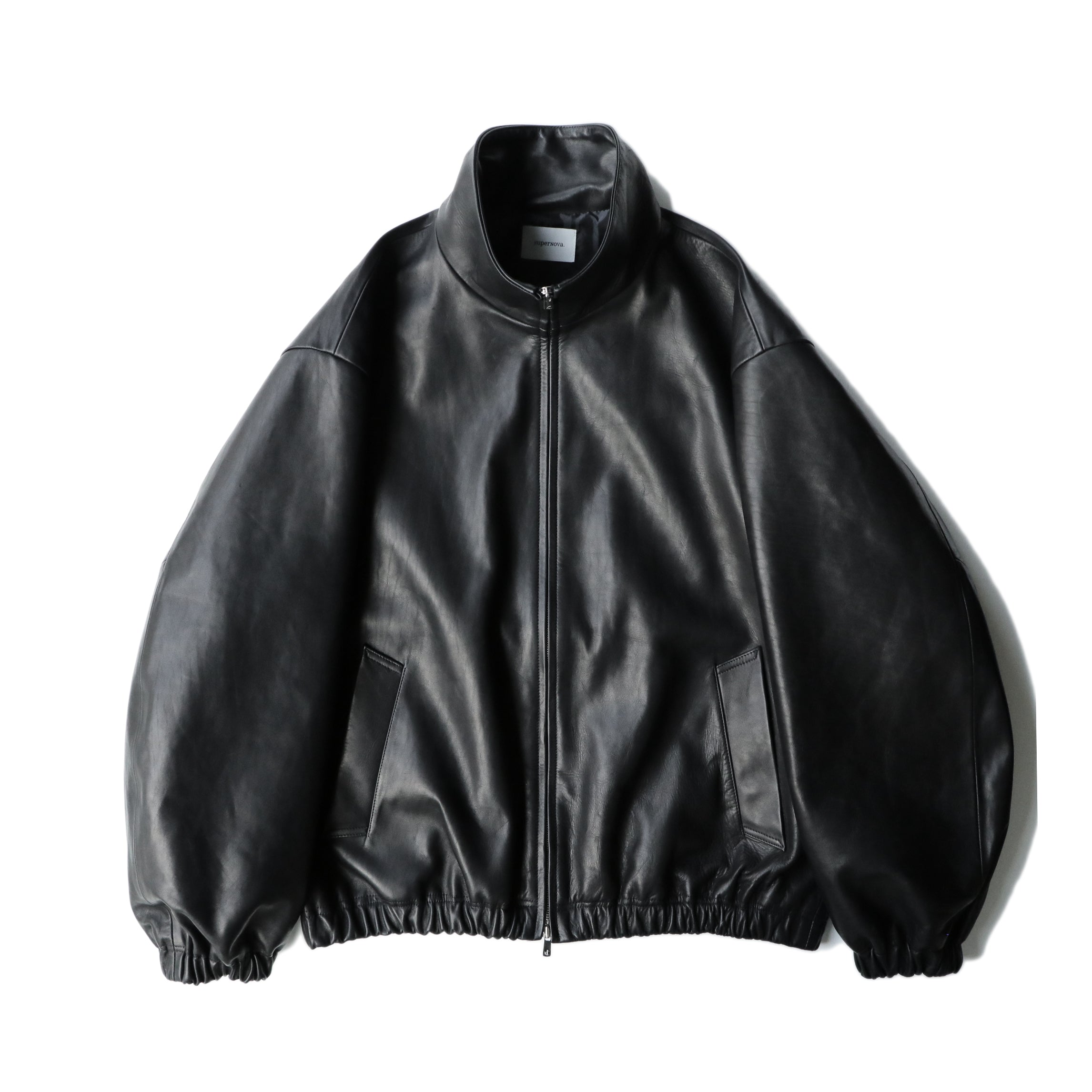 superNova. Leather track jacket - Horsehide / Black