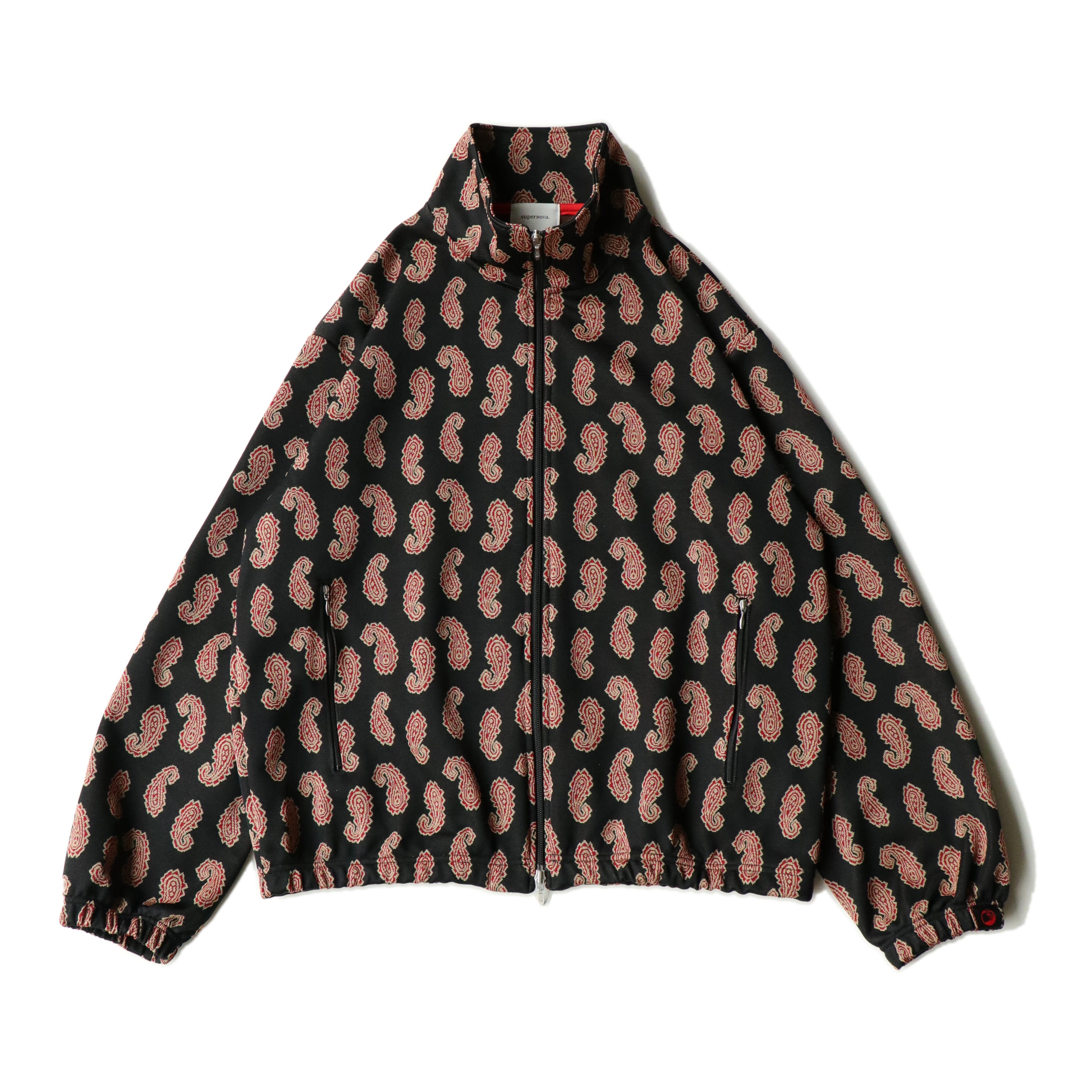 superNova. Jersey track jacket - Paisley Jacquard / Black paisley
