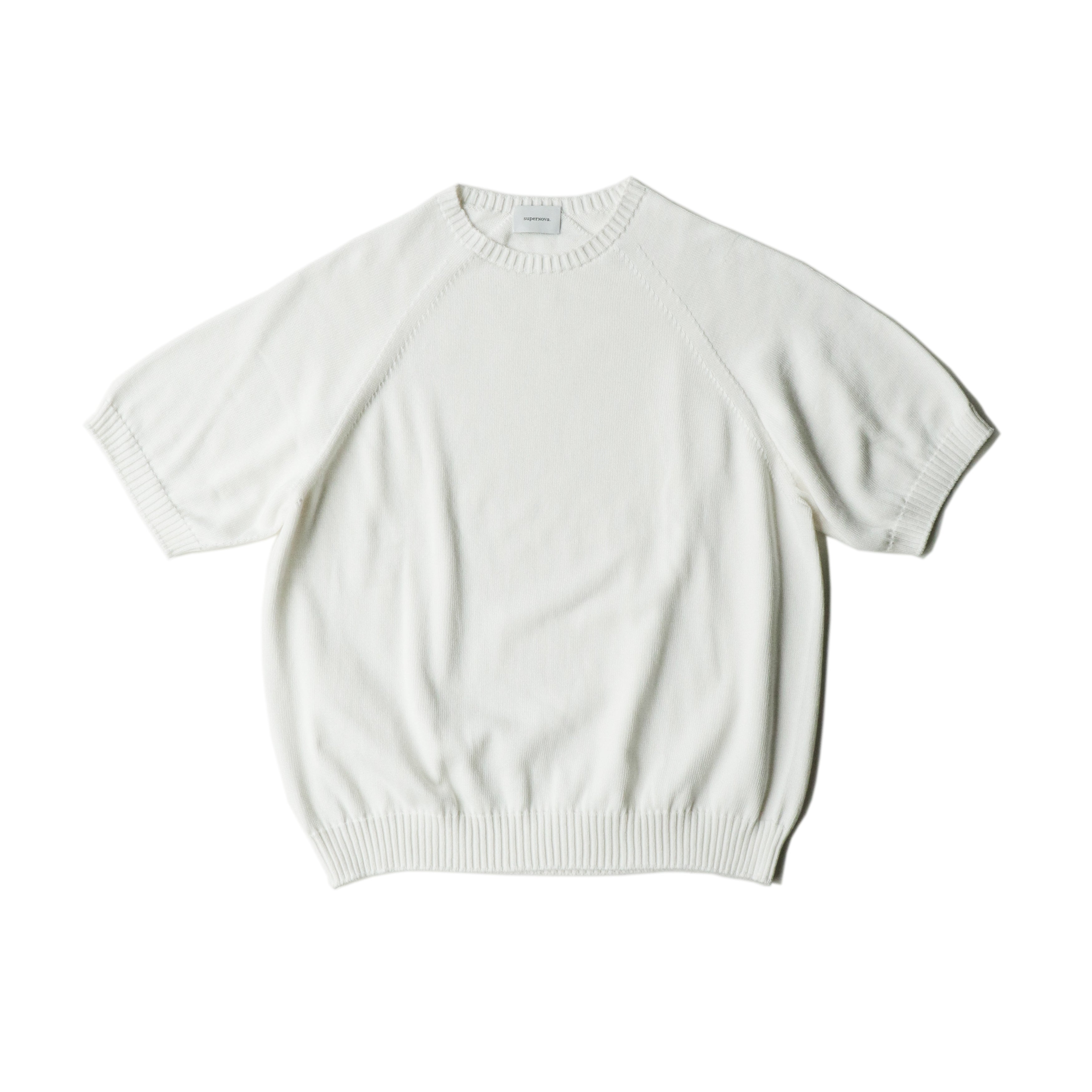 superNova.Wholegarment big knit tee / White