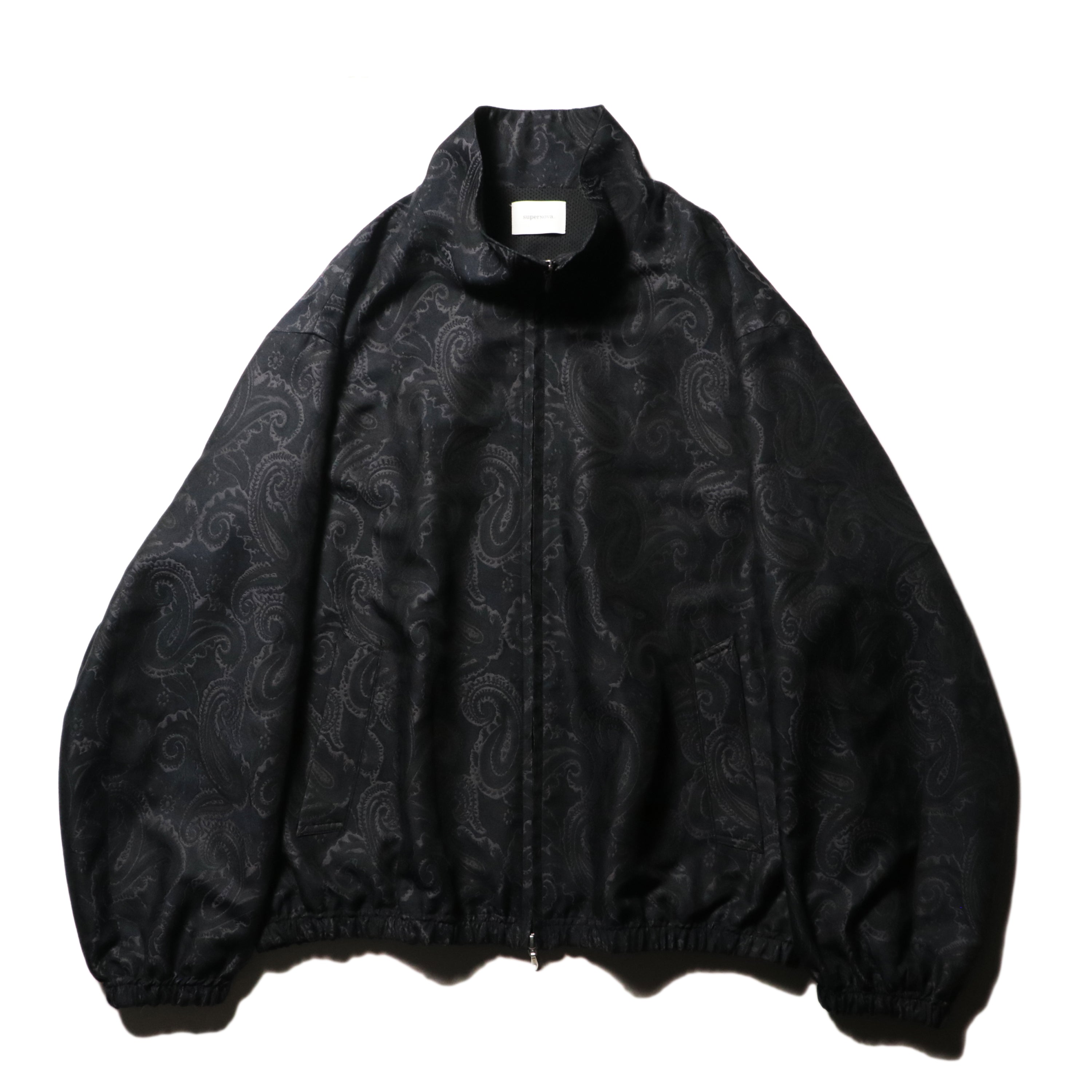 superNova. Track jacket - Paisley jacquard-Black x Navy