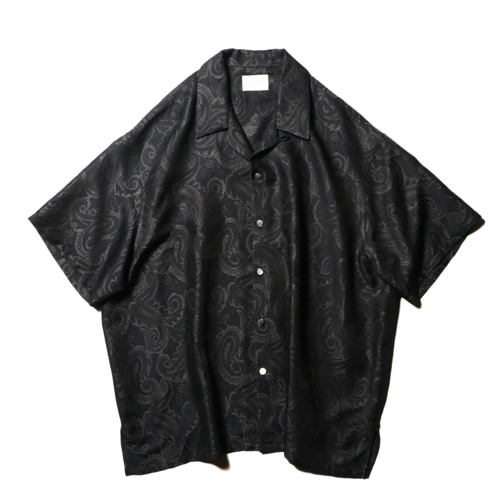 superNova. Aloha shirt - Paisley jacquard - Black x Navy