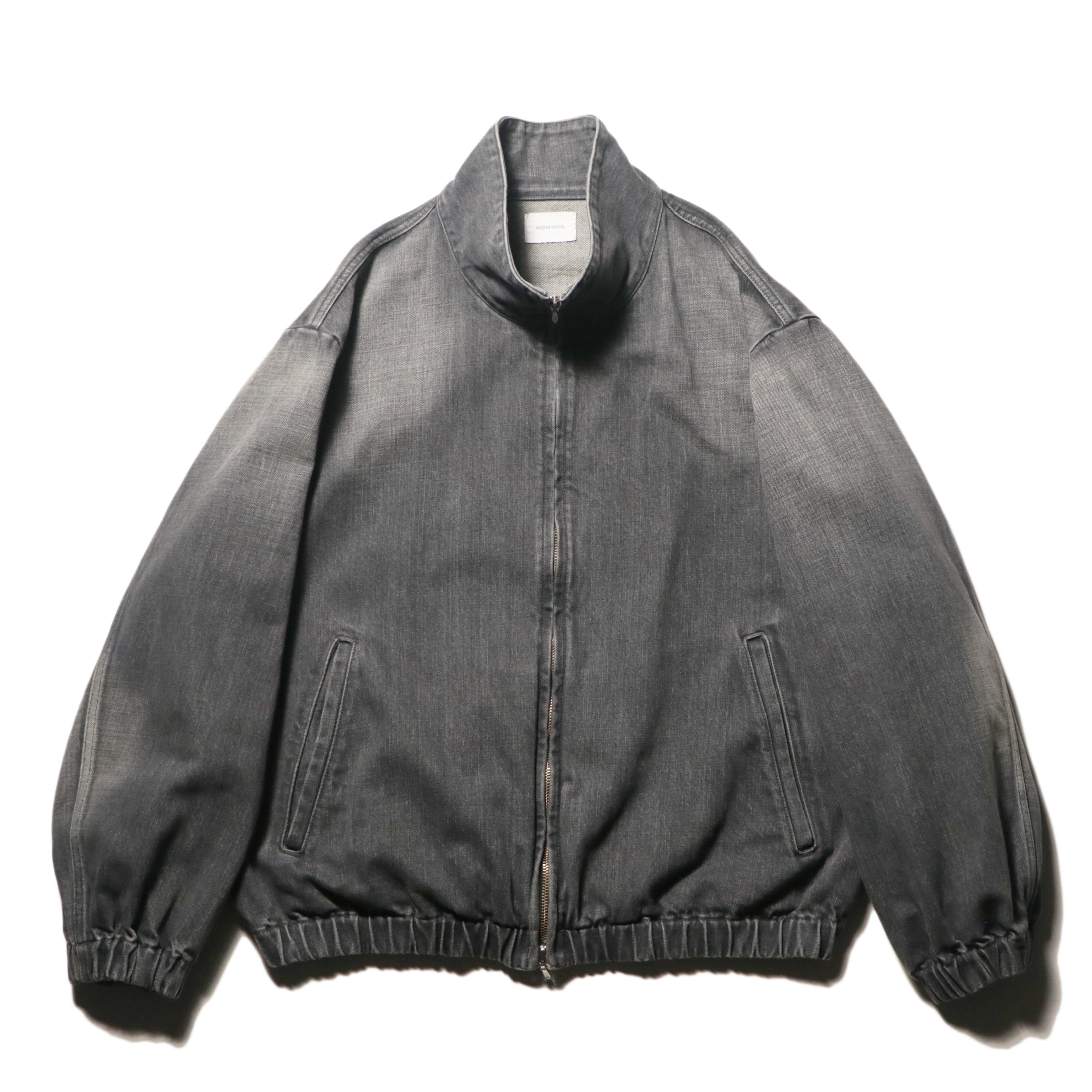 superNova. Denim track jacket - Old vintage wash / Mid black