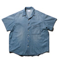 superNova. Big open collar S/S shirt - Old vintage wash/Light Indigo