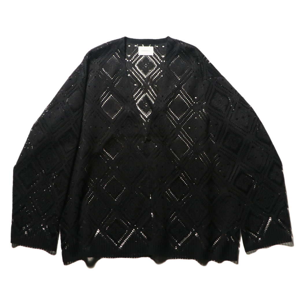superNova. V neck cardigan - Diamond raschel lace / Black