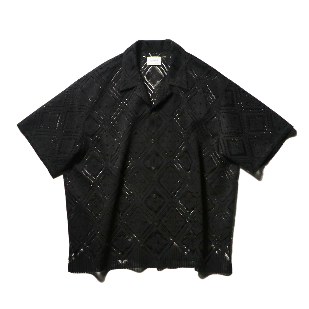 superNova. Aloha shirt - Diamond raschel lace/ Black