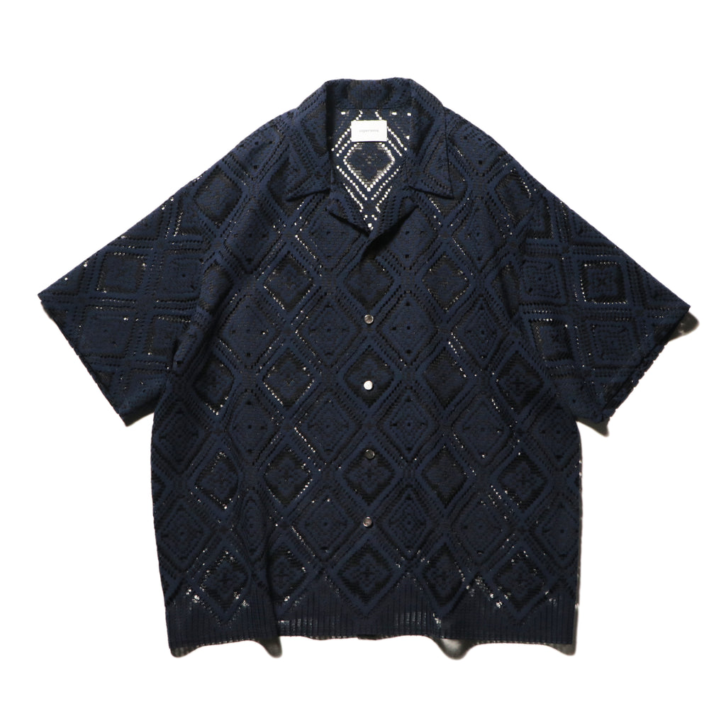 superNova. Aloha shirt - Diamond raschel lace/ Navy